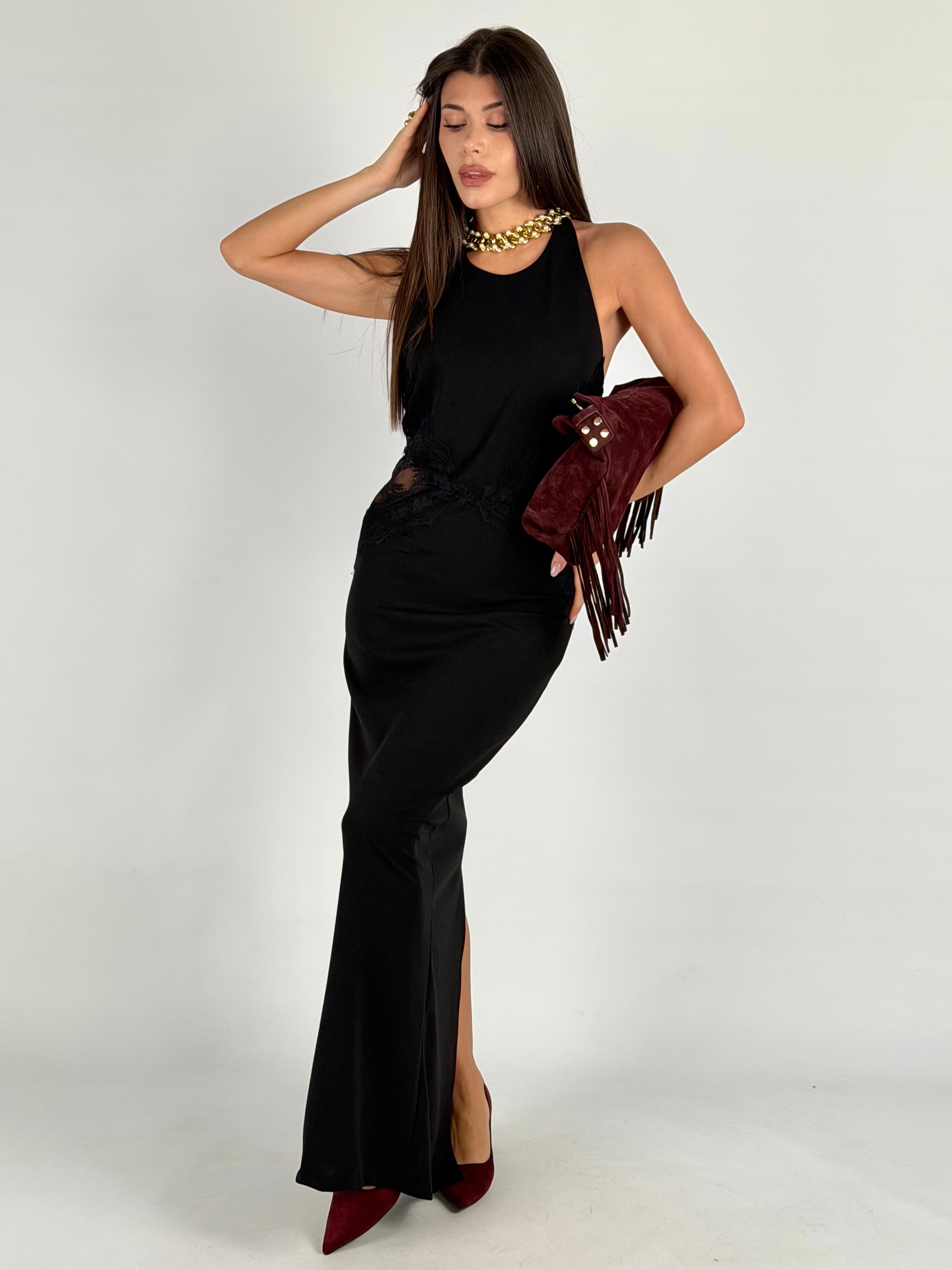 Abito pizzo Amira nero