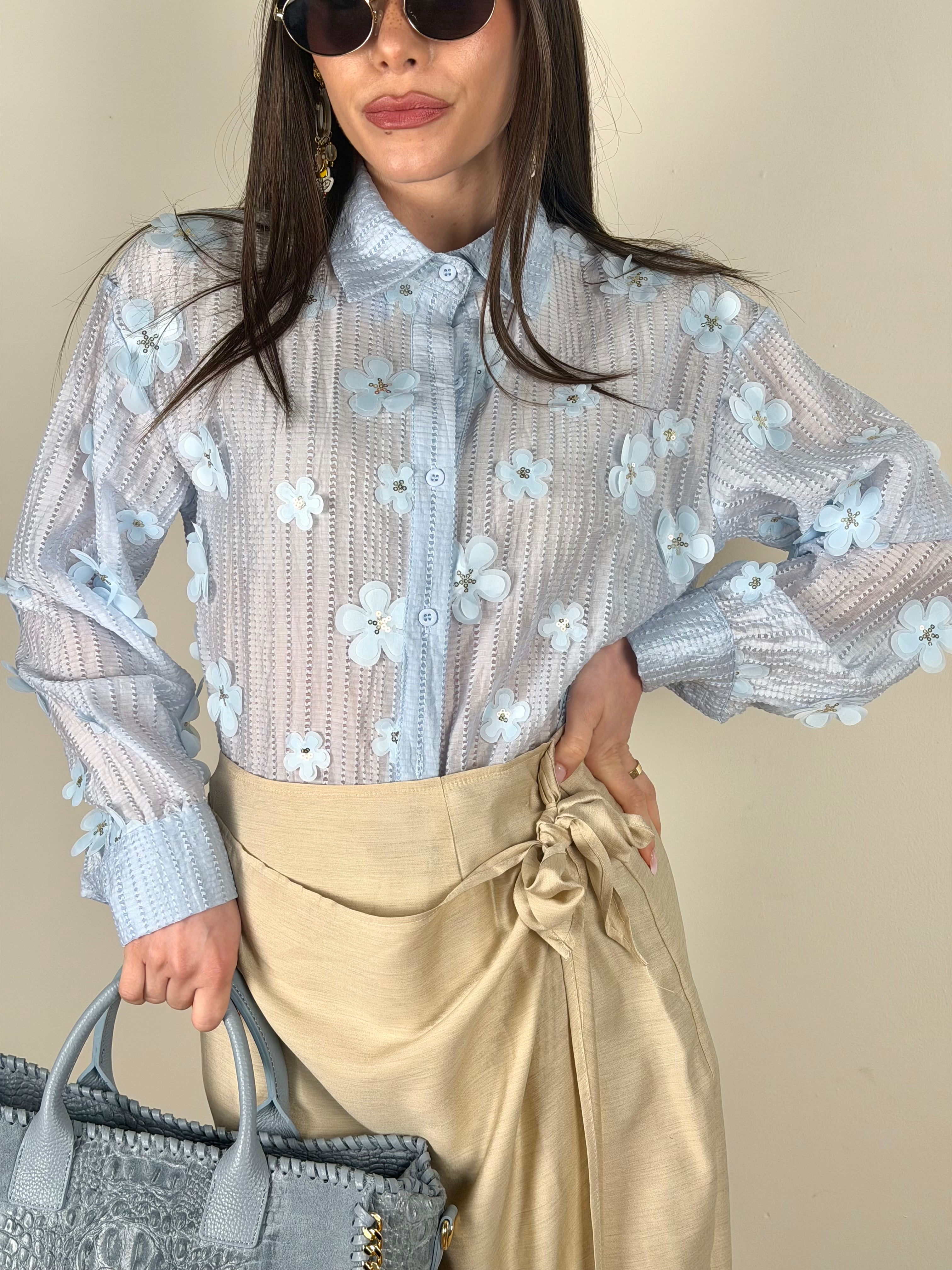 Camicia Lulù celeste
