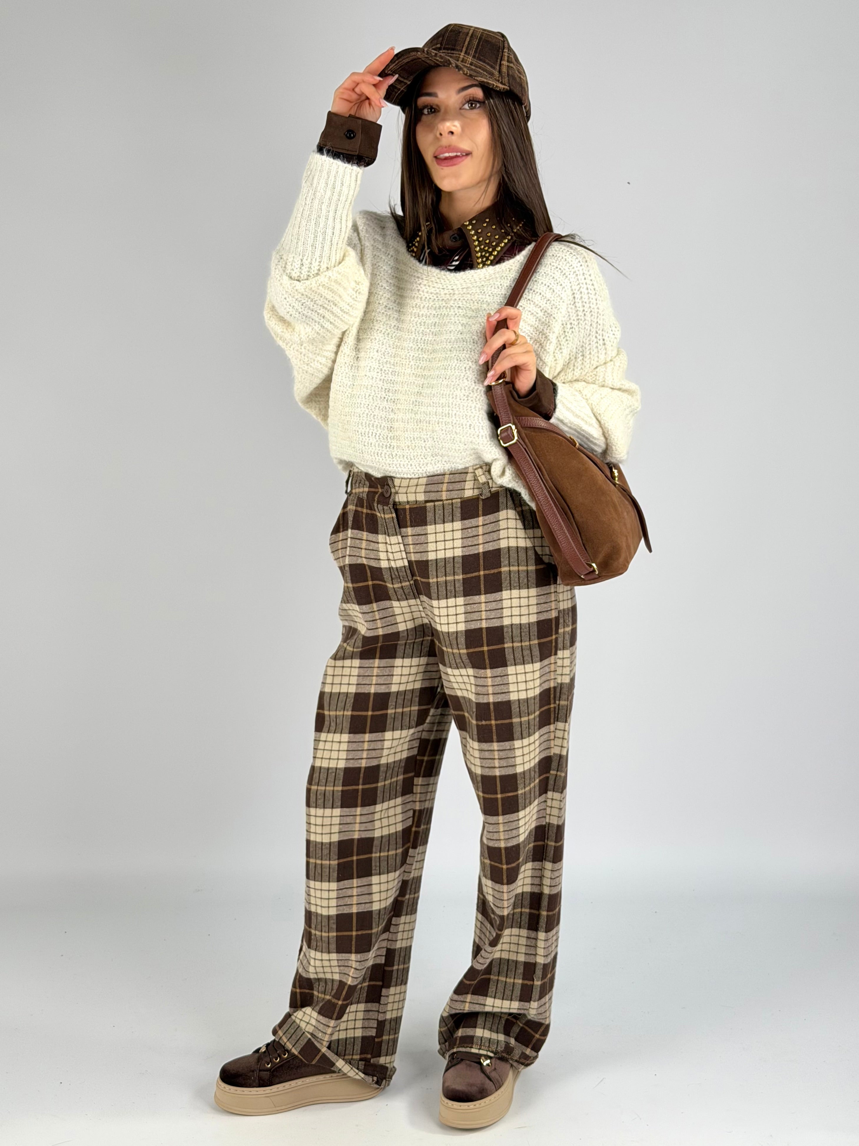 Maglia filo oro panna