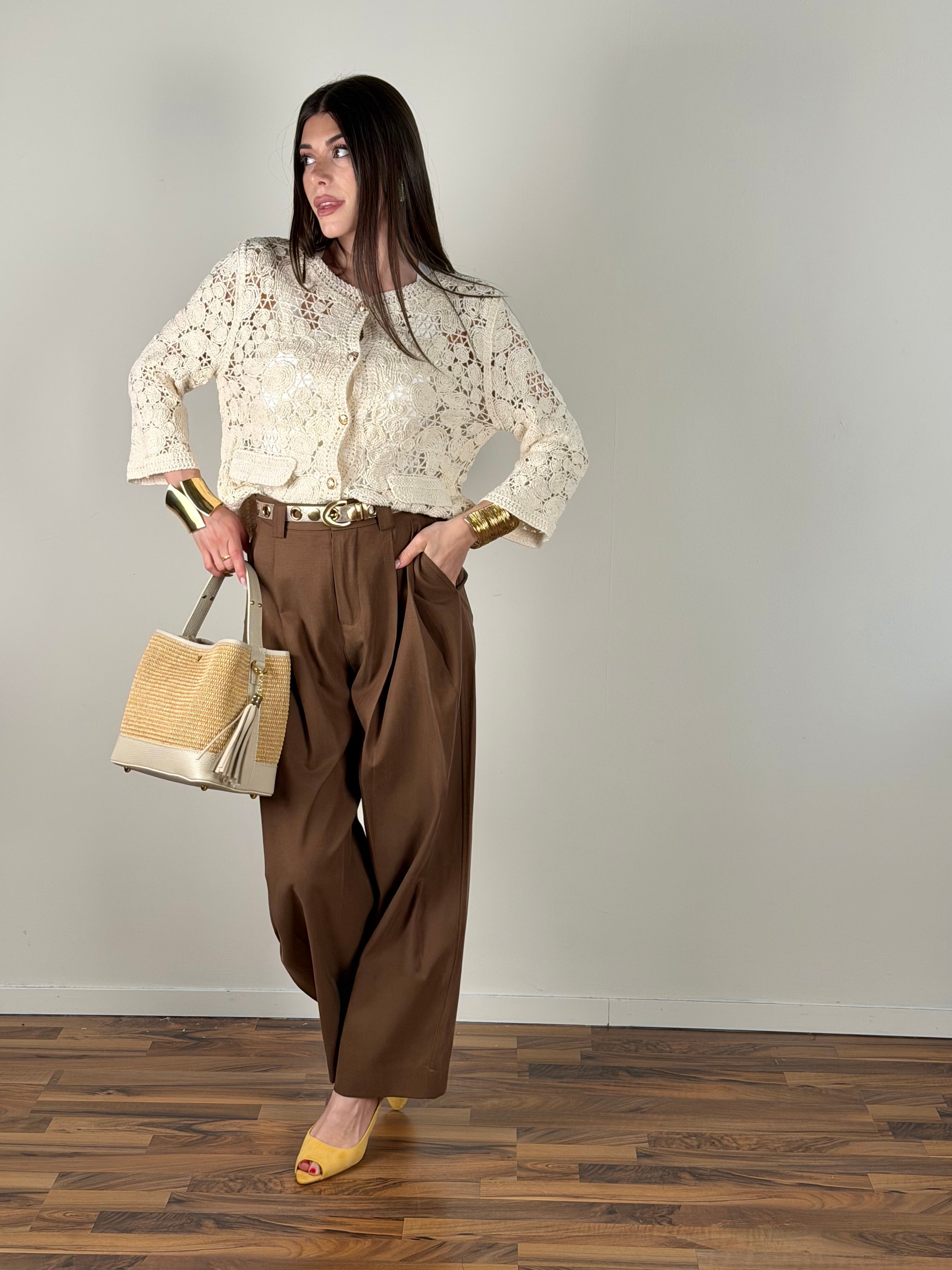 Maglia Traforata bottoni
