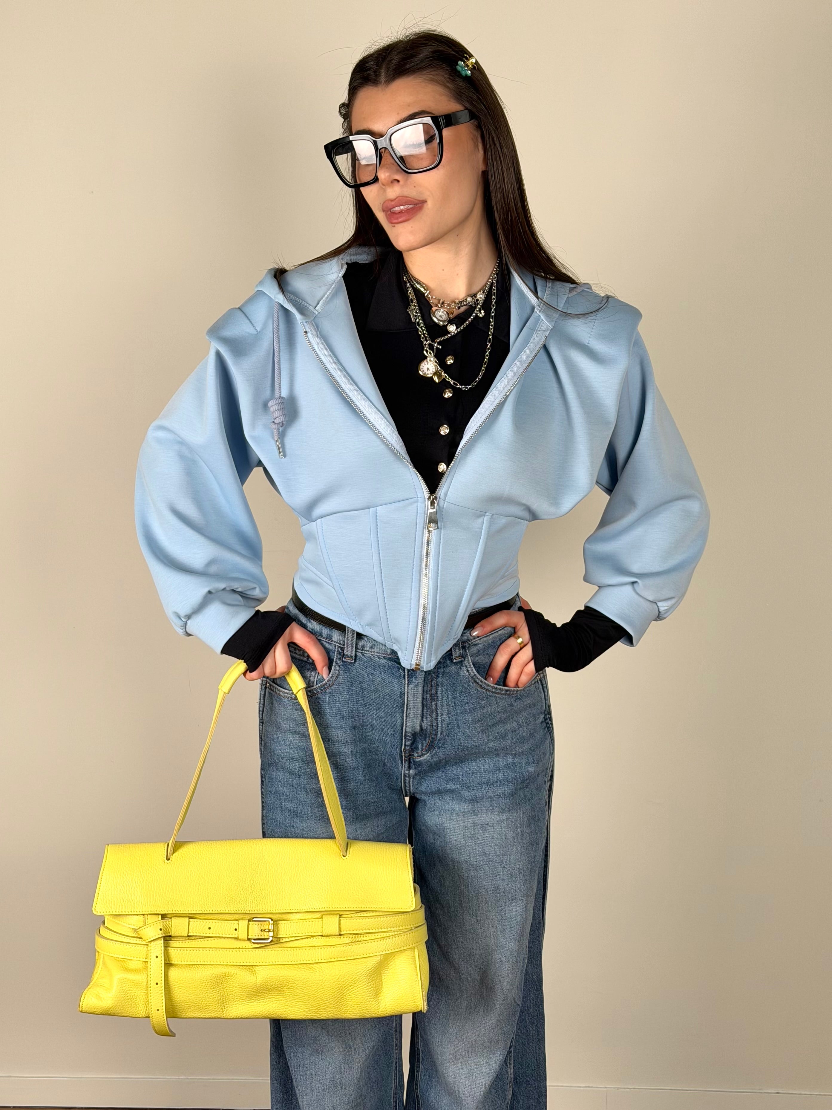 Felpa Rubacuori celeste