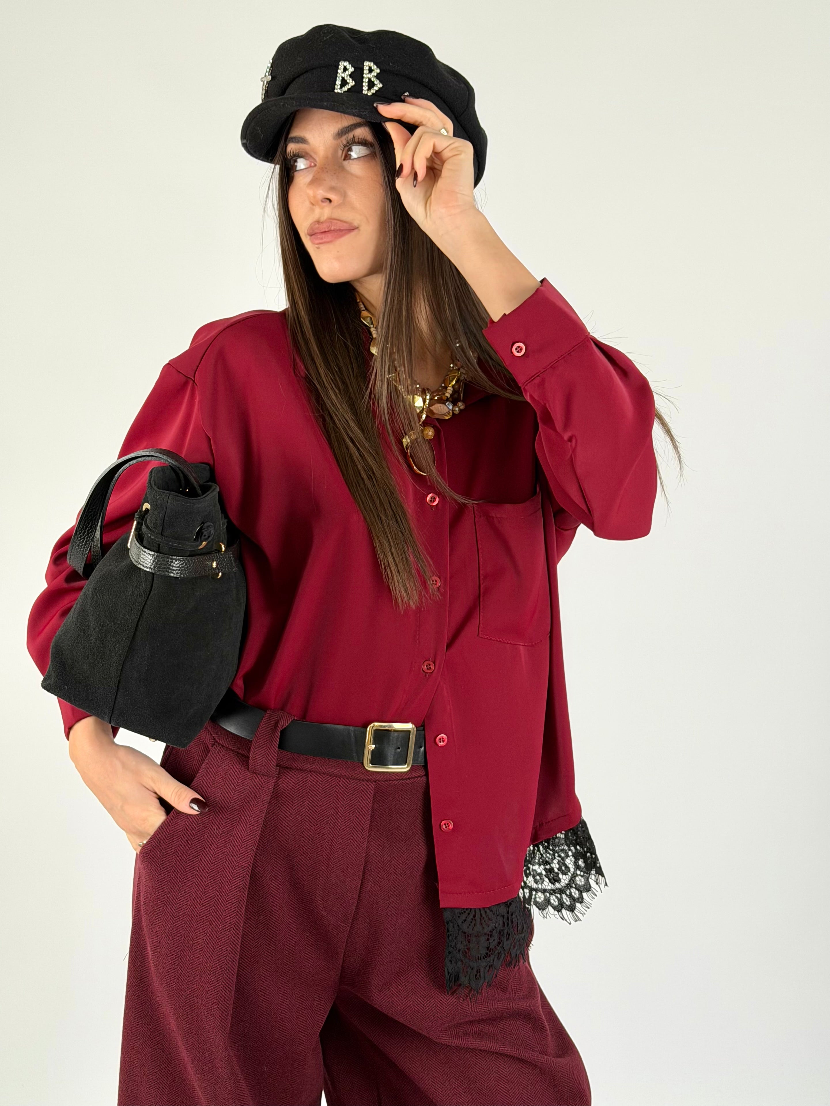 Camicia taschino bordeaux