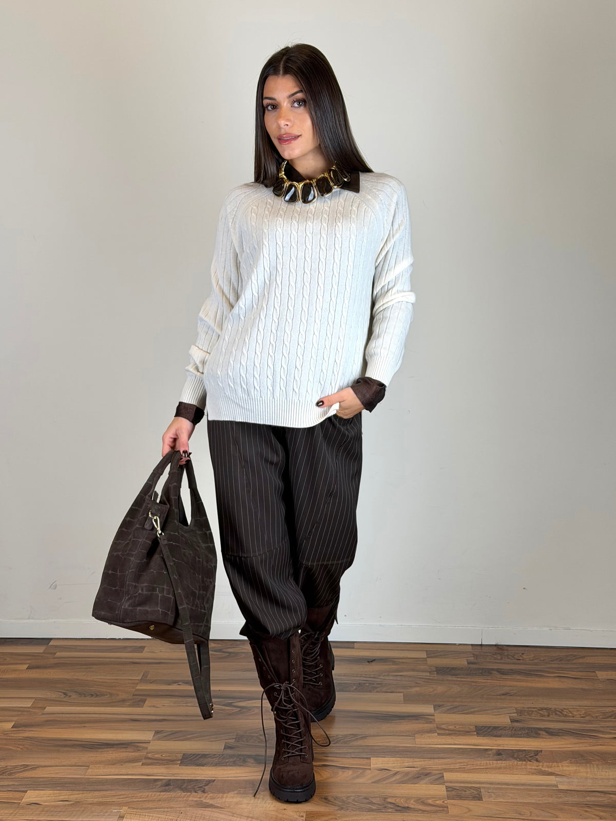 Maglia comfy panna