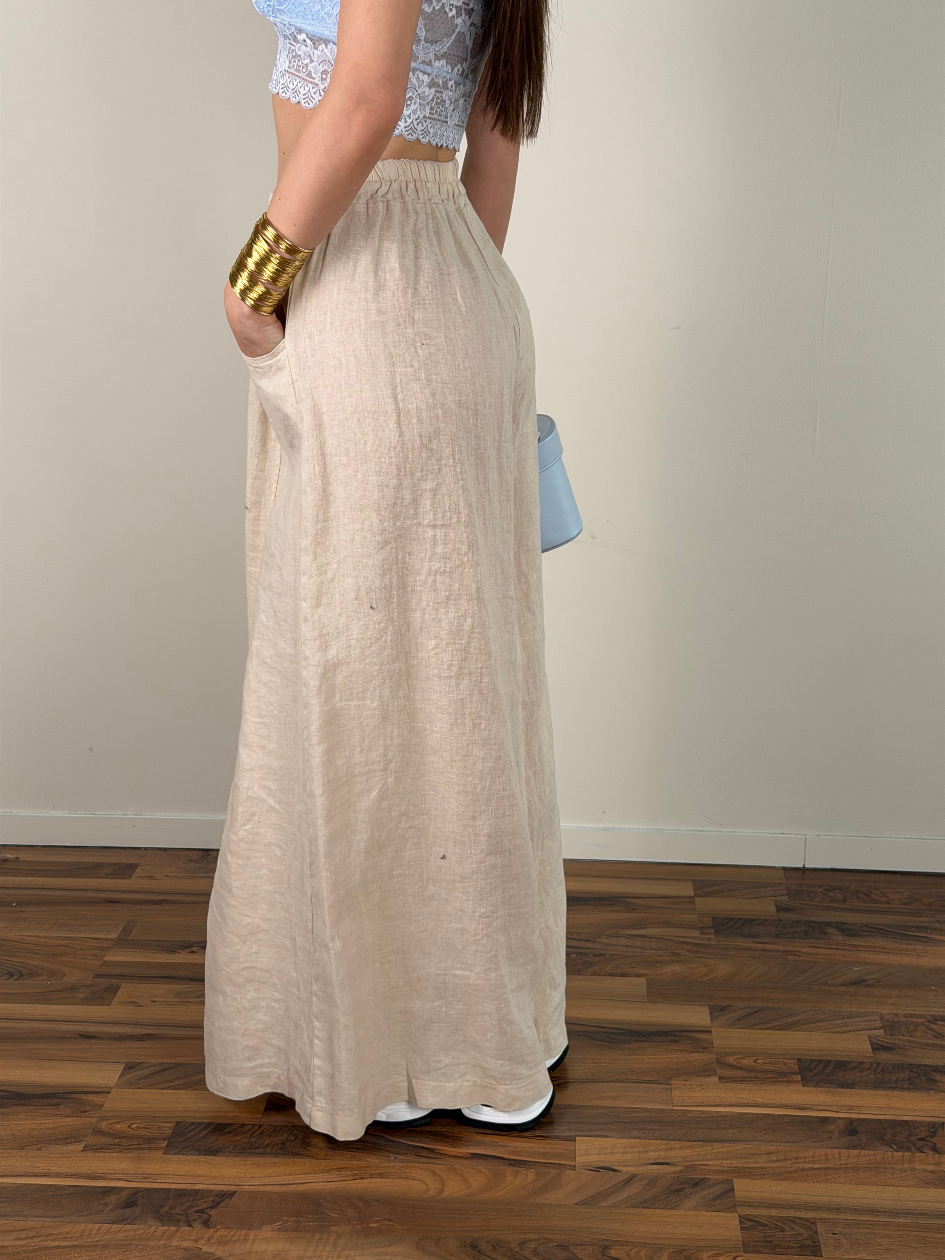 Pantalone lino Andrea beige
