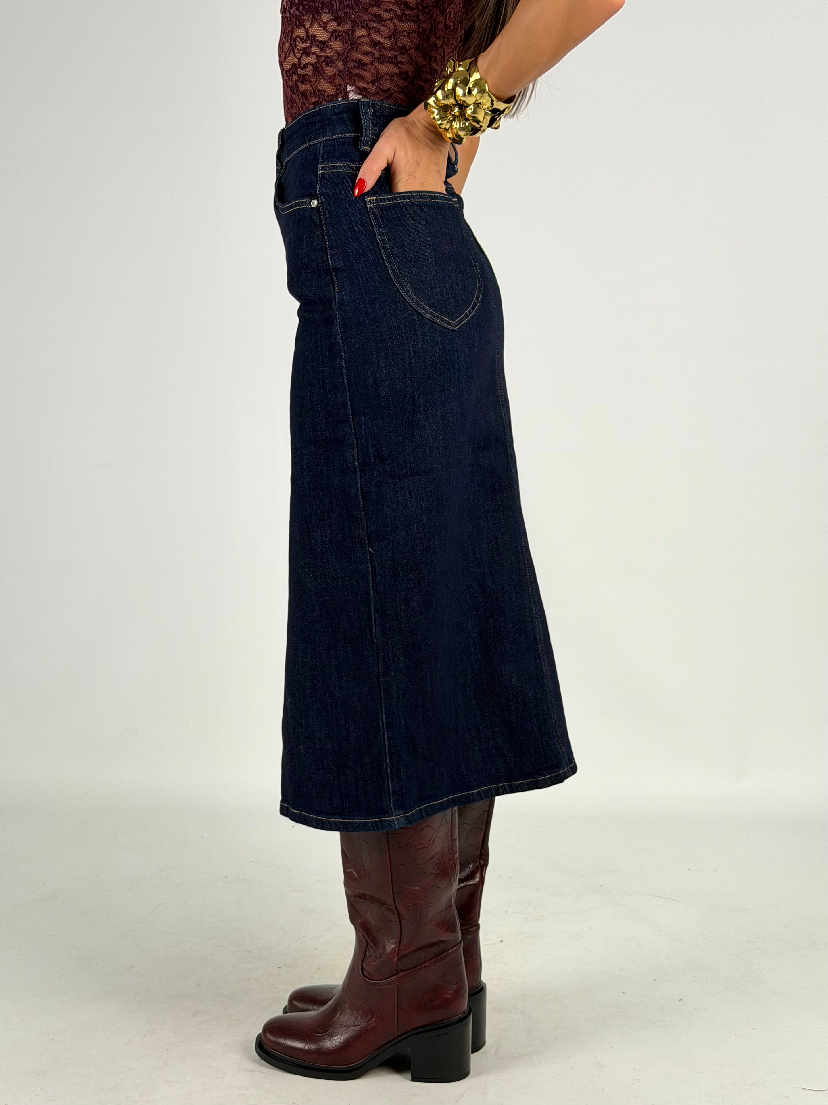 Gonna di jeans spacco Livia