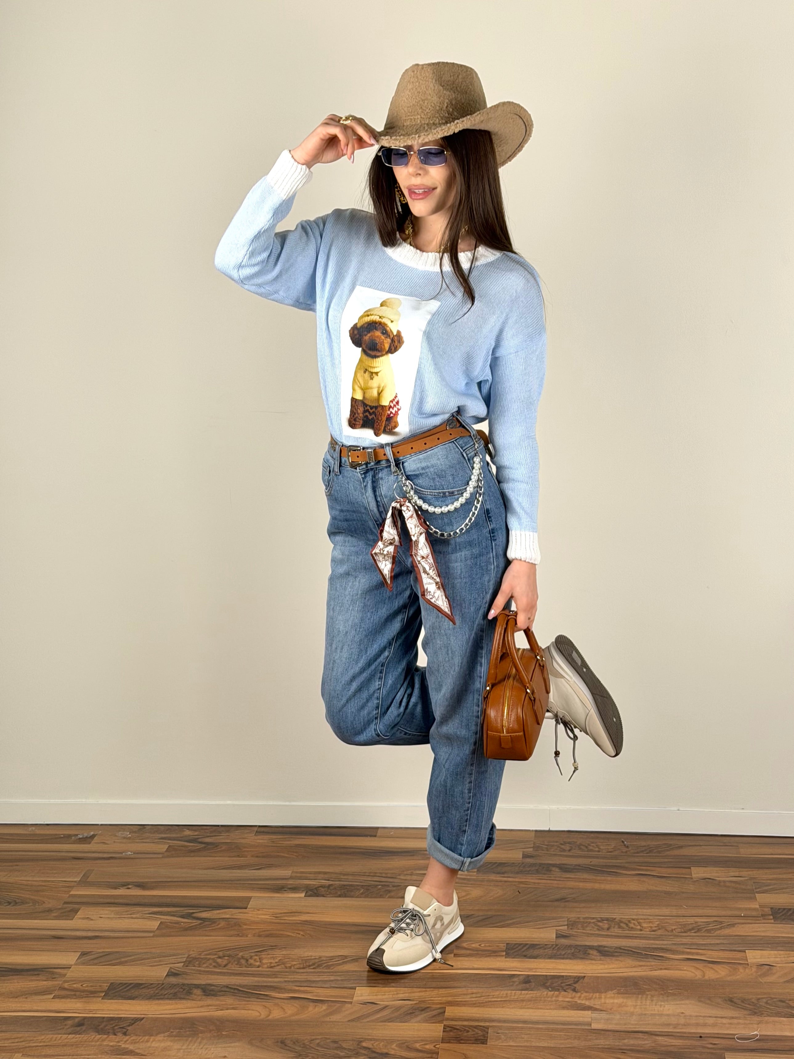 Maglia Barboncino celeste