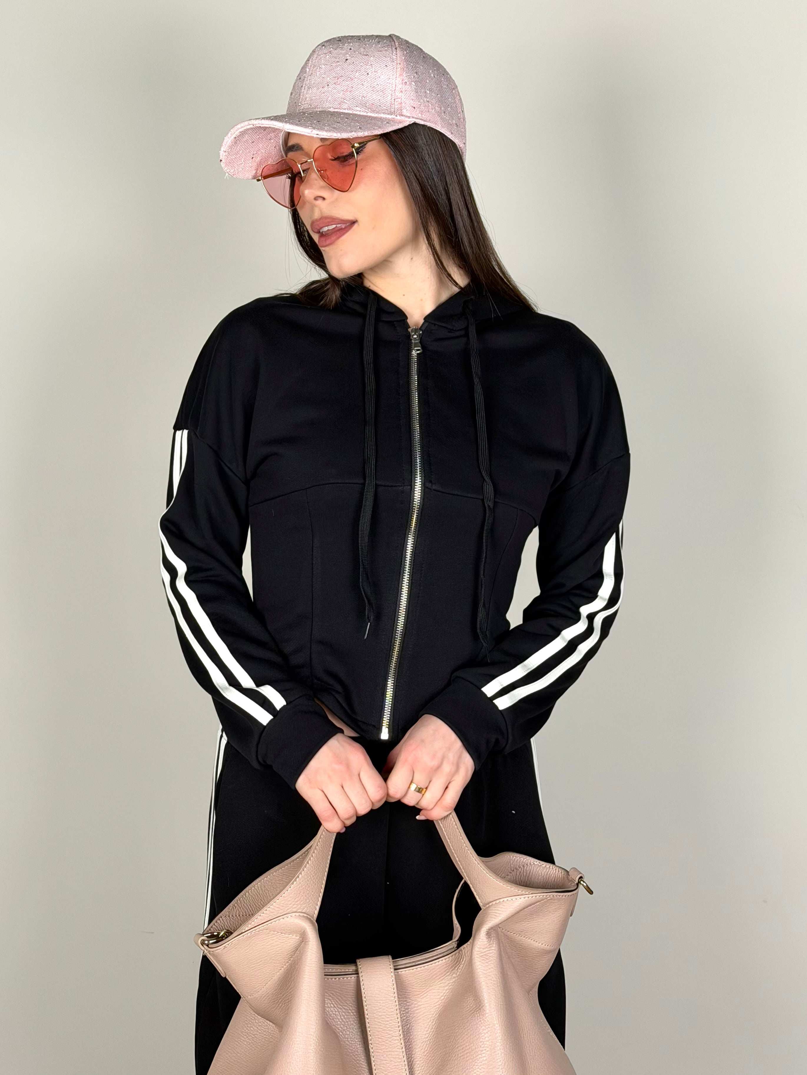 Felpa tuta sportiva Iconic nera