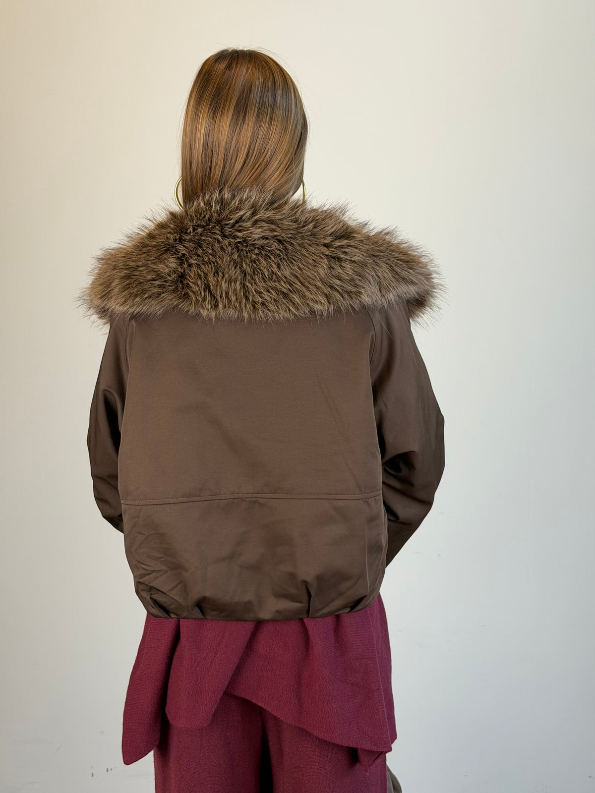 Piumino ecopelliccia Zoe moro