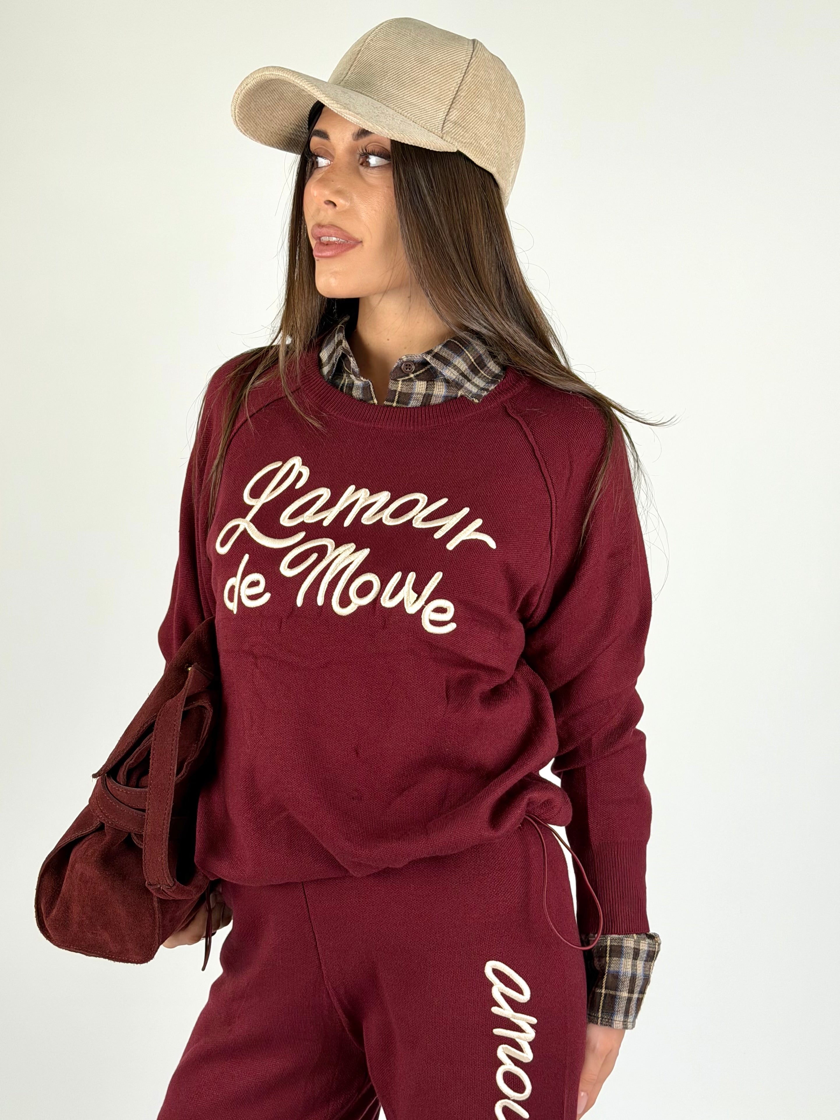 Tuta sportiva L’amour bordeaux