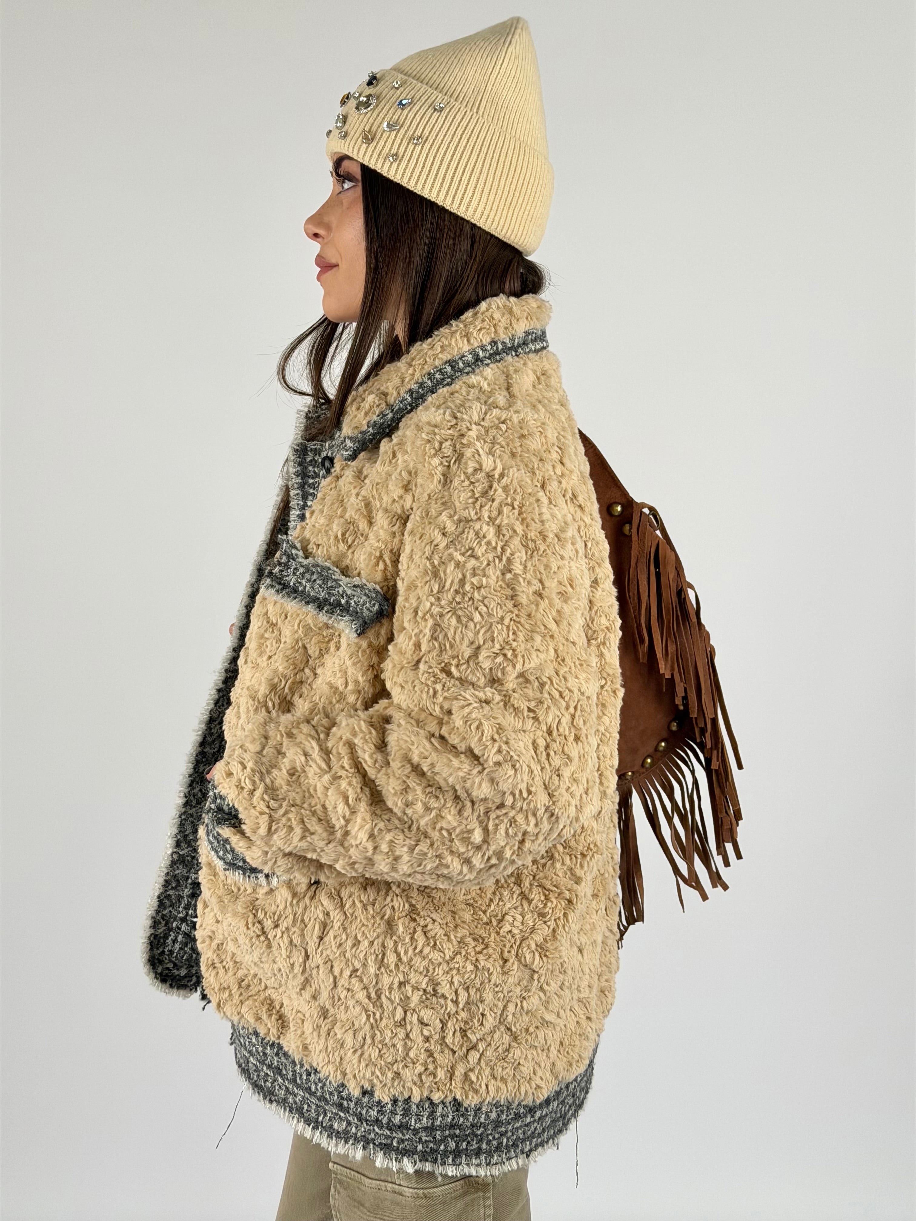 Cappotto teddy beige