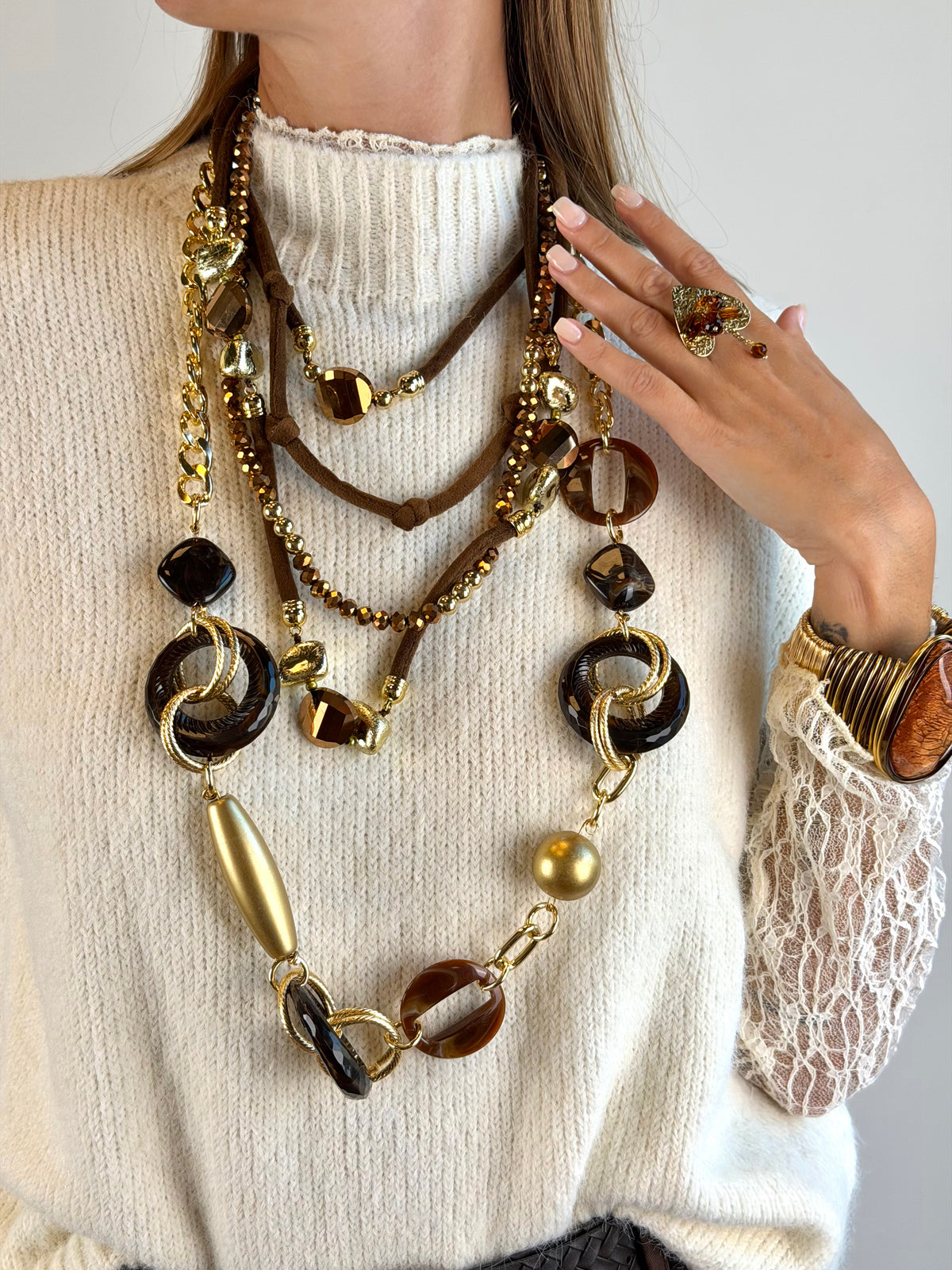 Collana 3 fili - collezione champagne