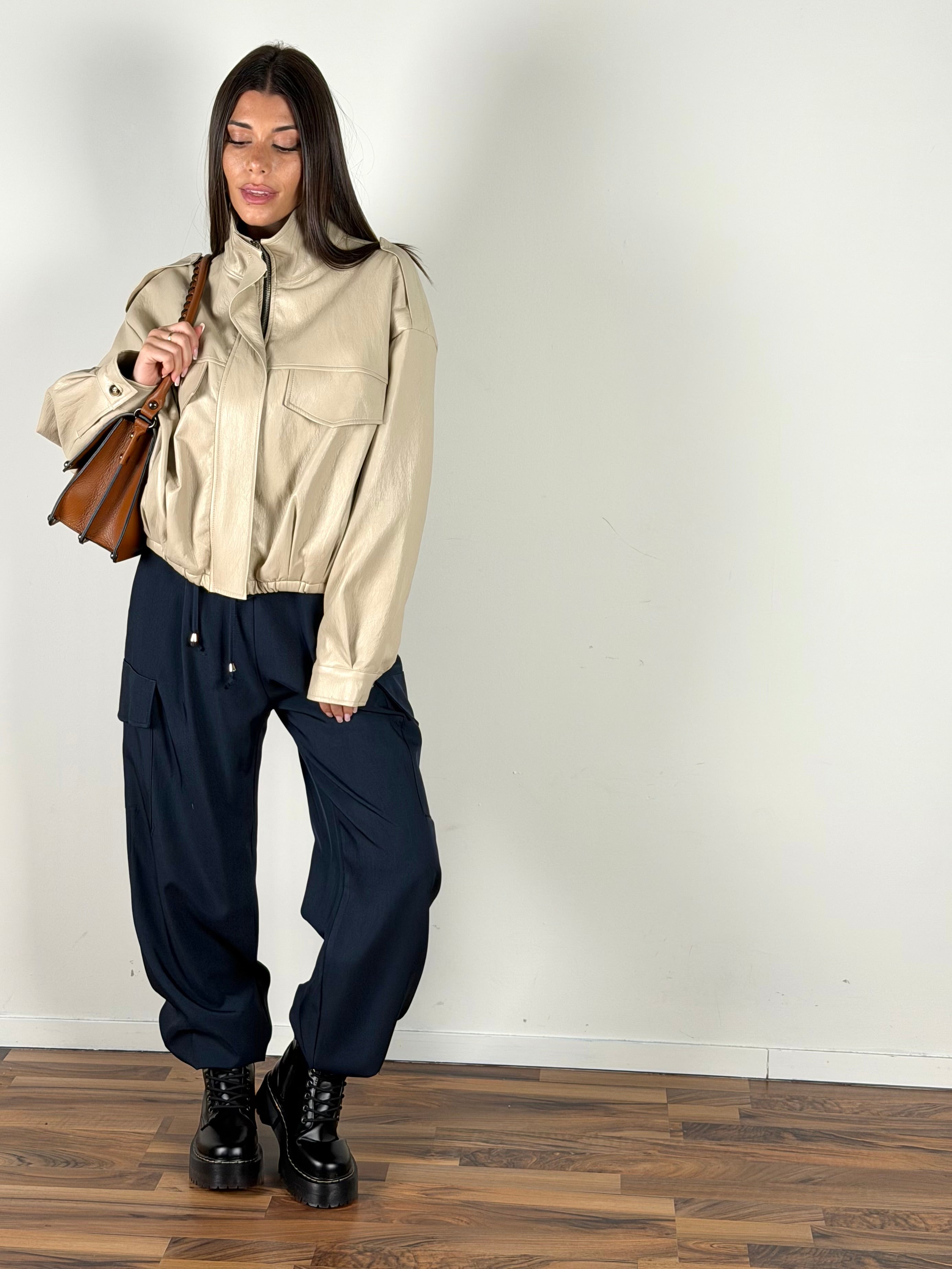 Bomber ecopelle Luna beige
