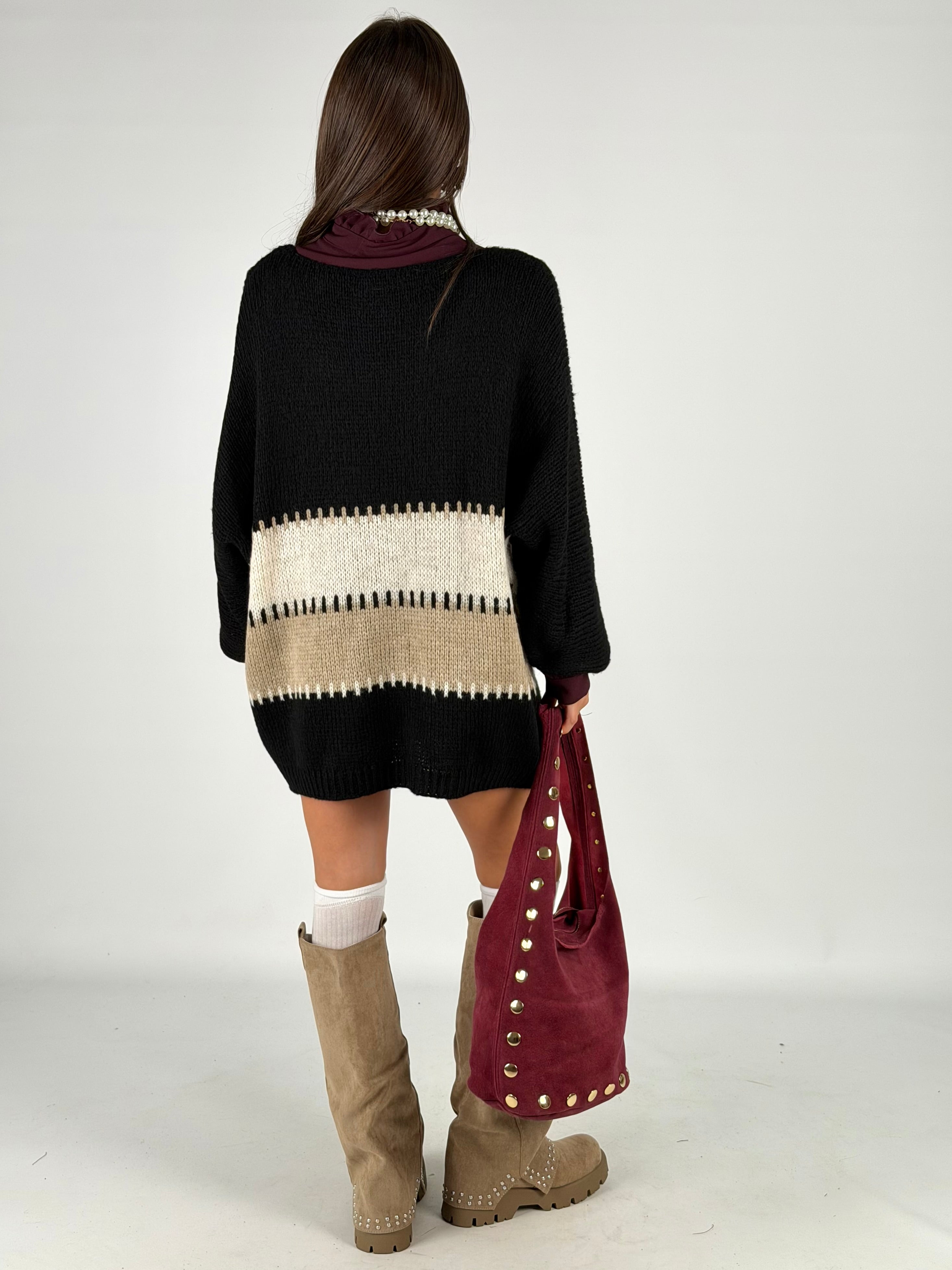 Abito/maglione fascia nero