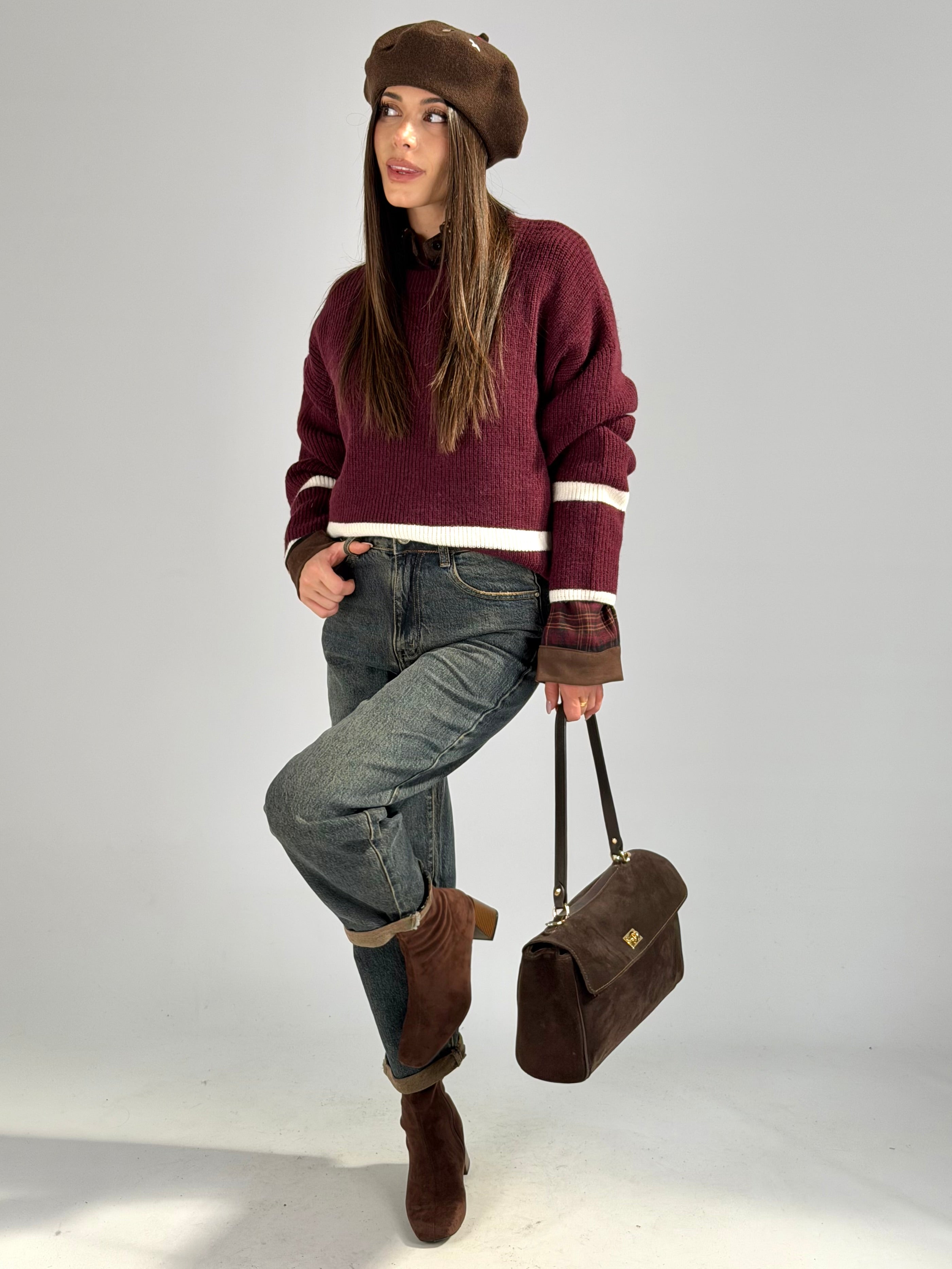 Maglione Trinity bordeaux