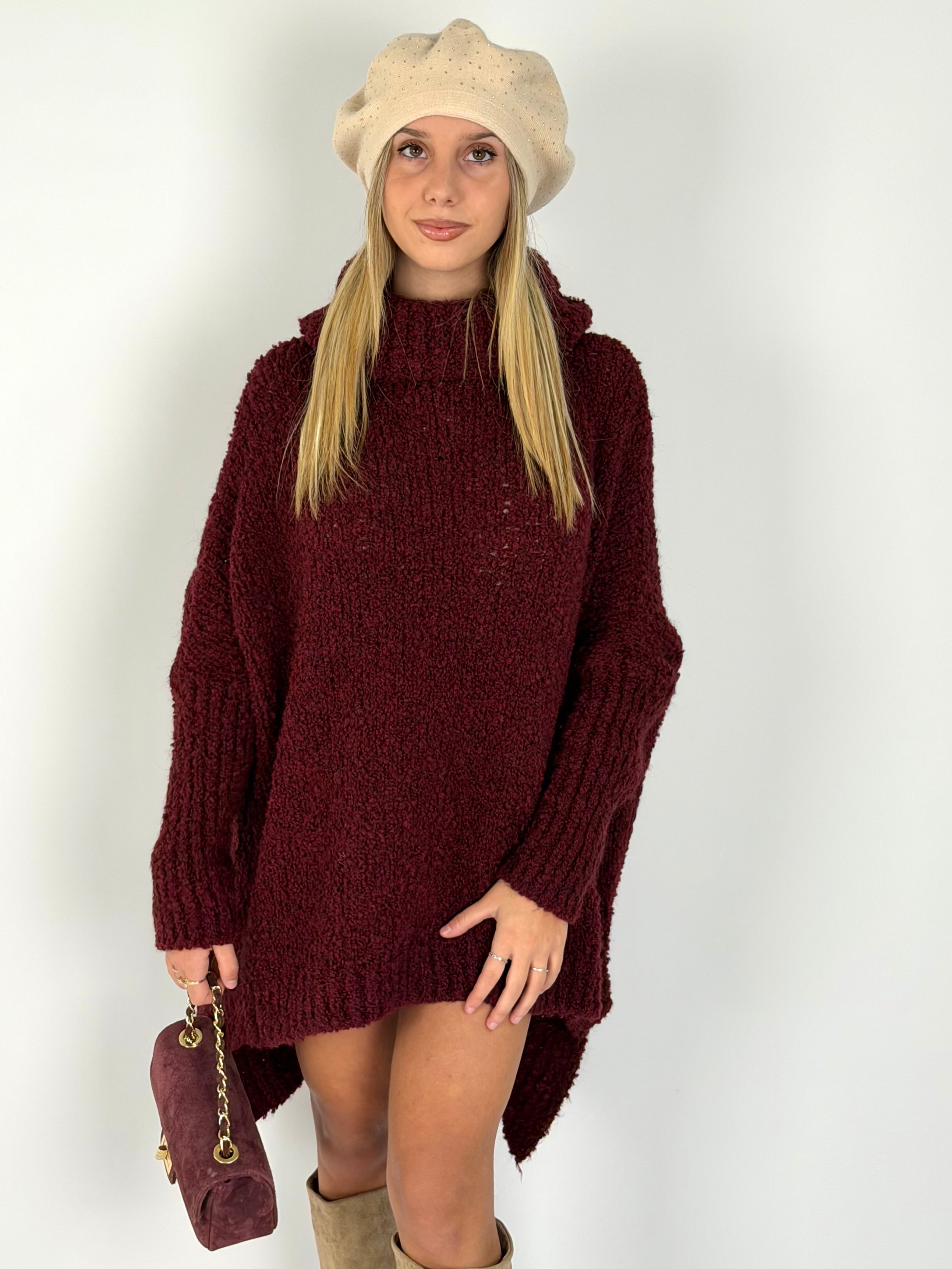 Abito maglia Marzia bordeaux