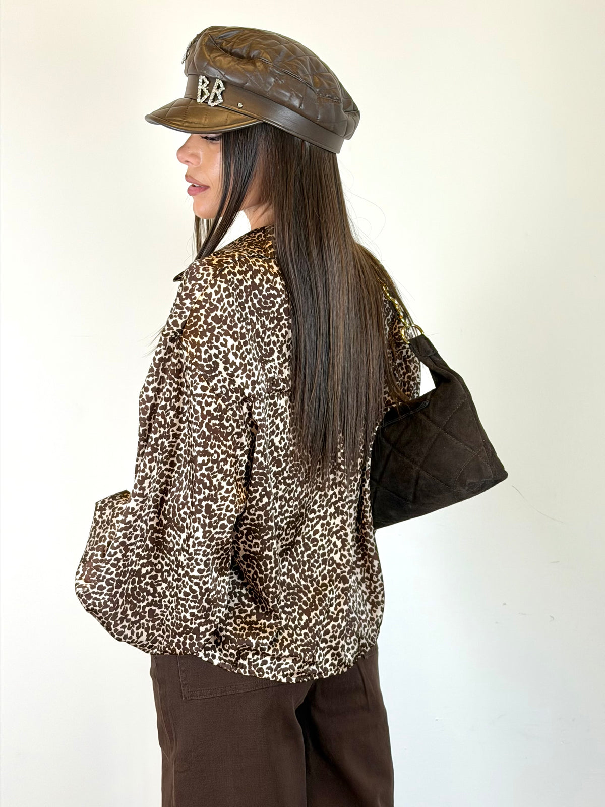 Camicia laccetti leopardata