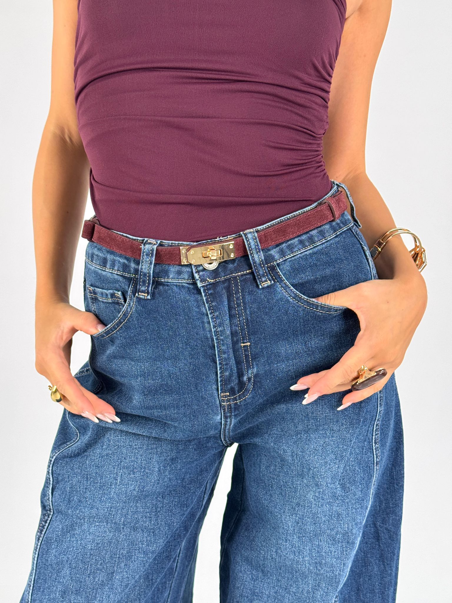 Cintura Hermosa scamosciata vera pelle