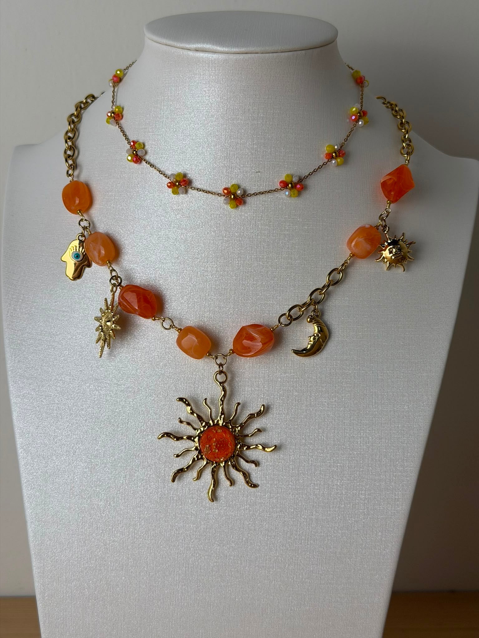 Collana chocker margherite ARANCIONE - collezione HAPPY
