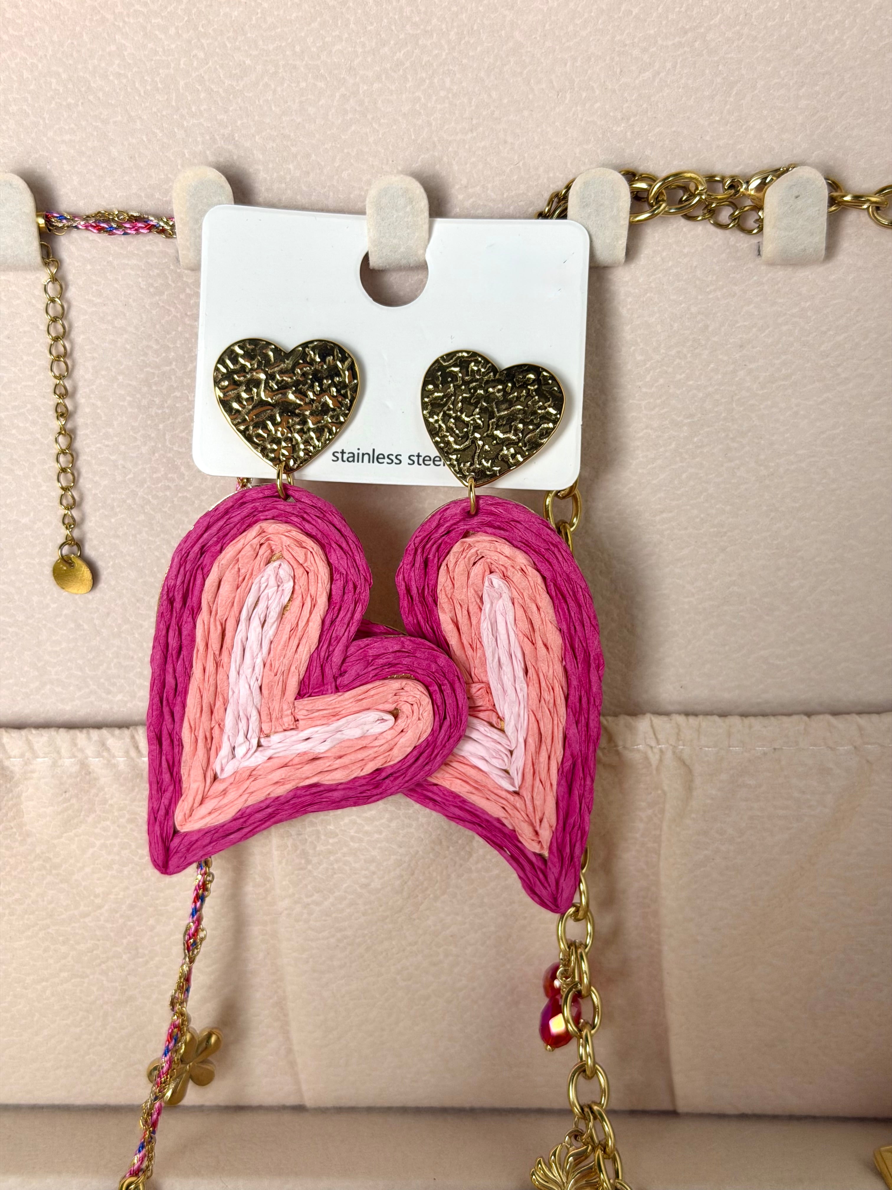 Orecchini cuore ricamato - collezione AMORE