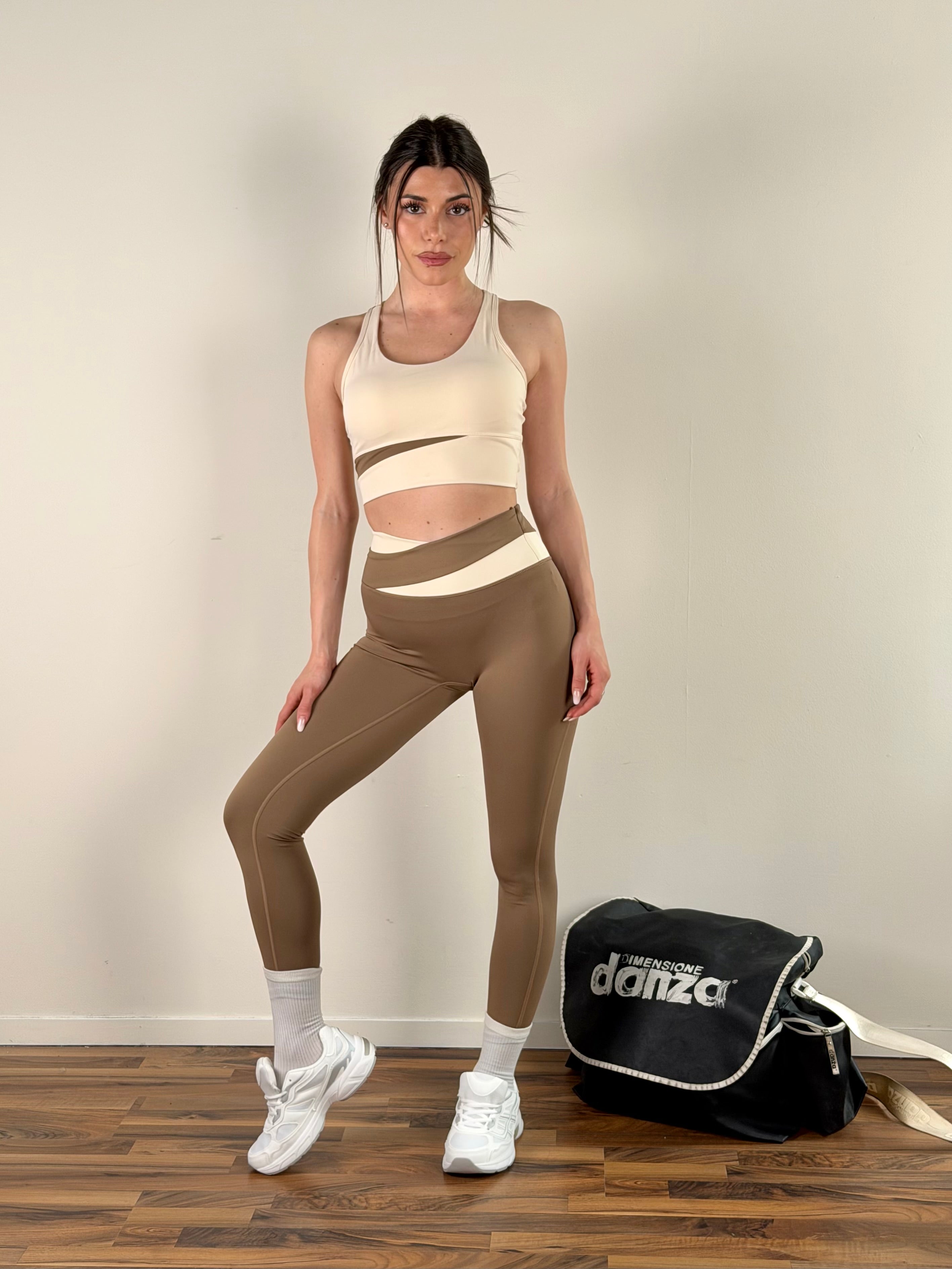Top Set sportivo bicolor taupe