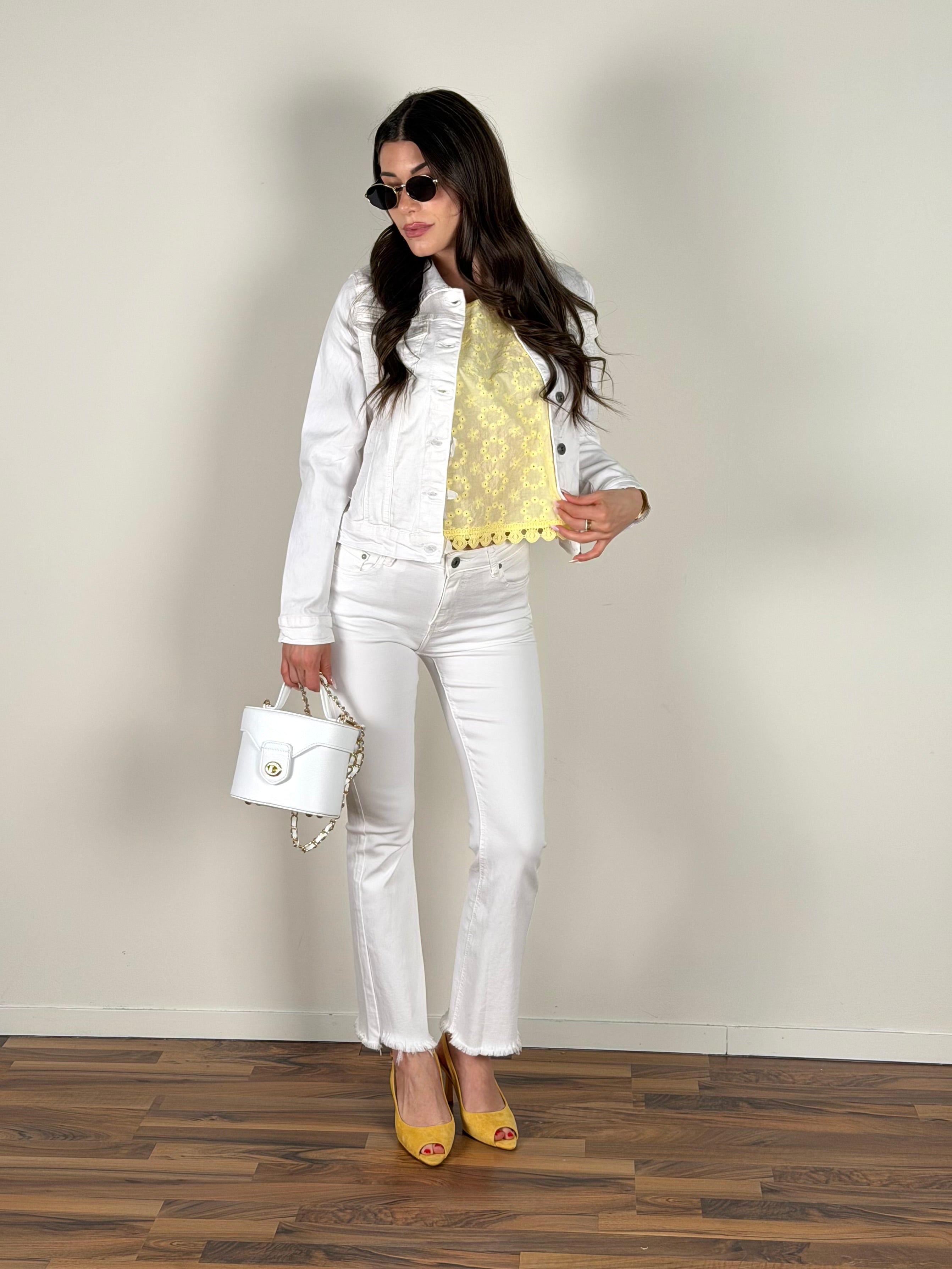 Giubbino jeans Spring bianco