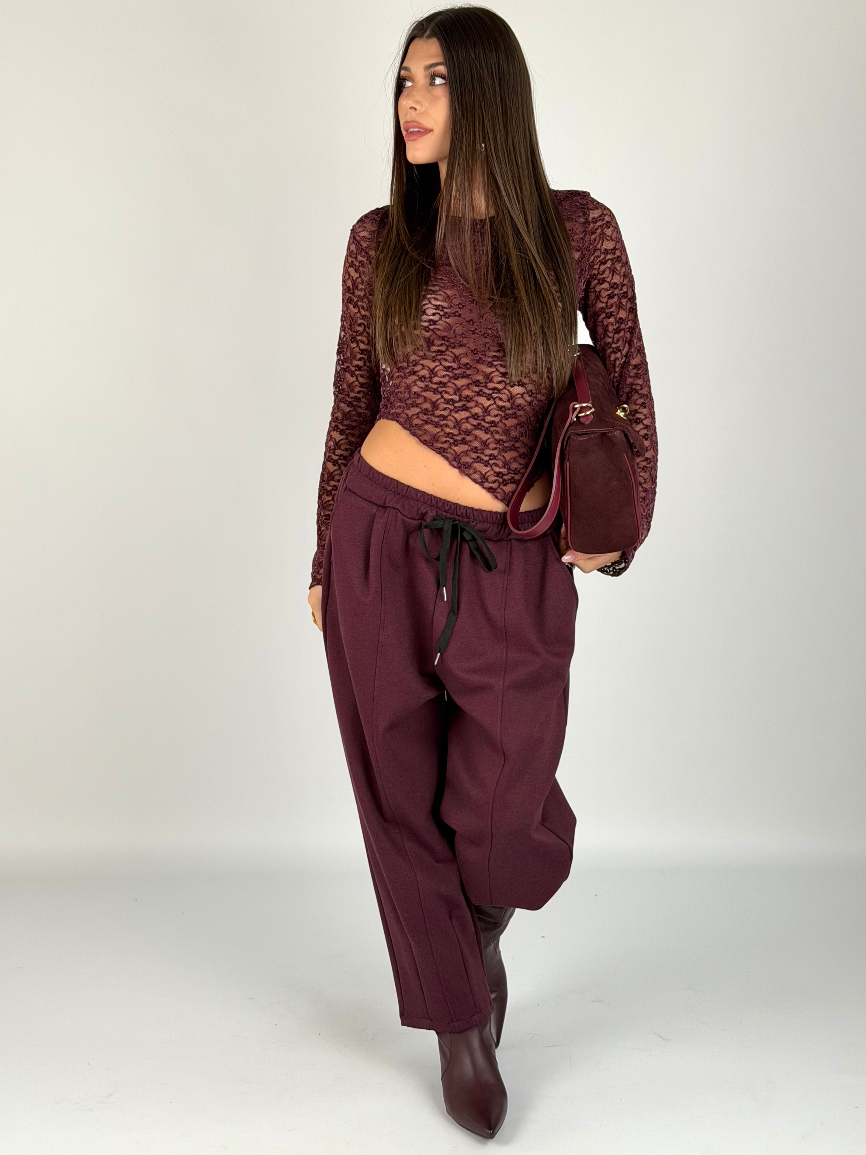Pantalone Marta bordeaux