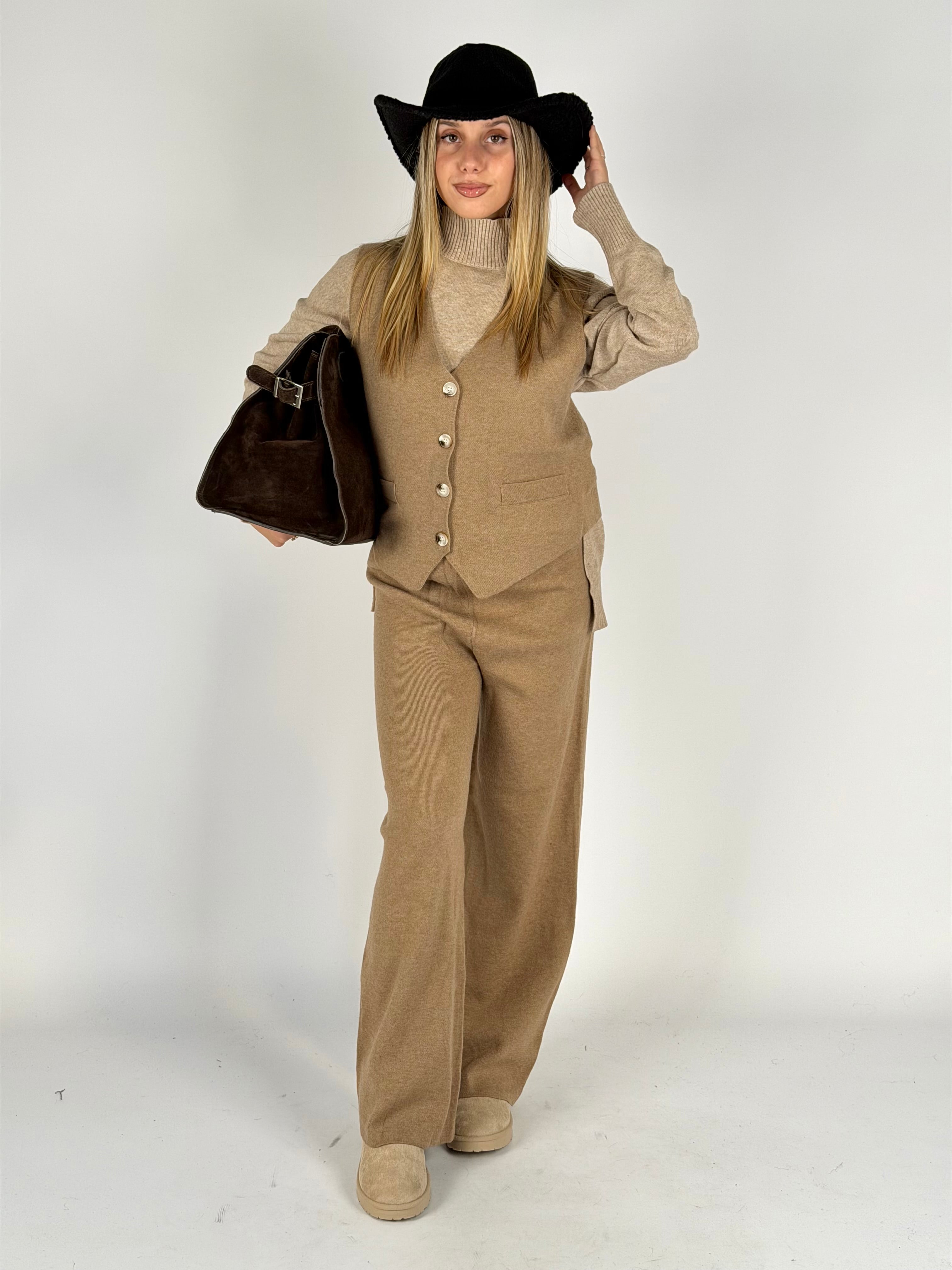 Pantalone tuta sportiva Aluna beige