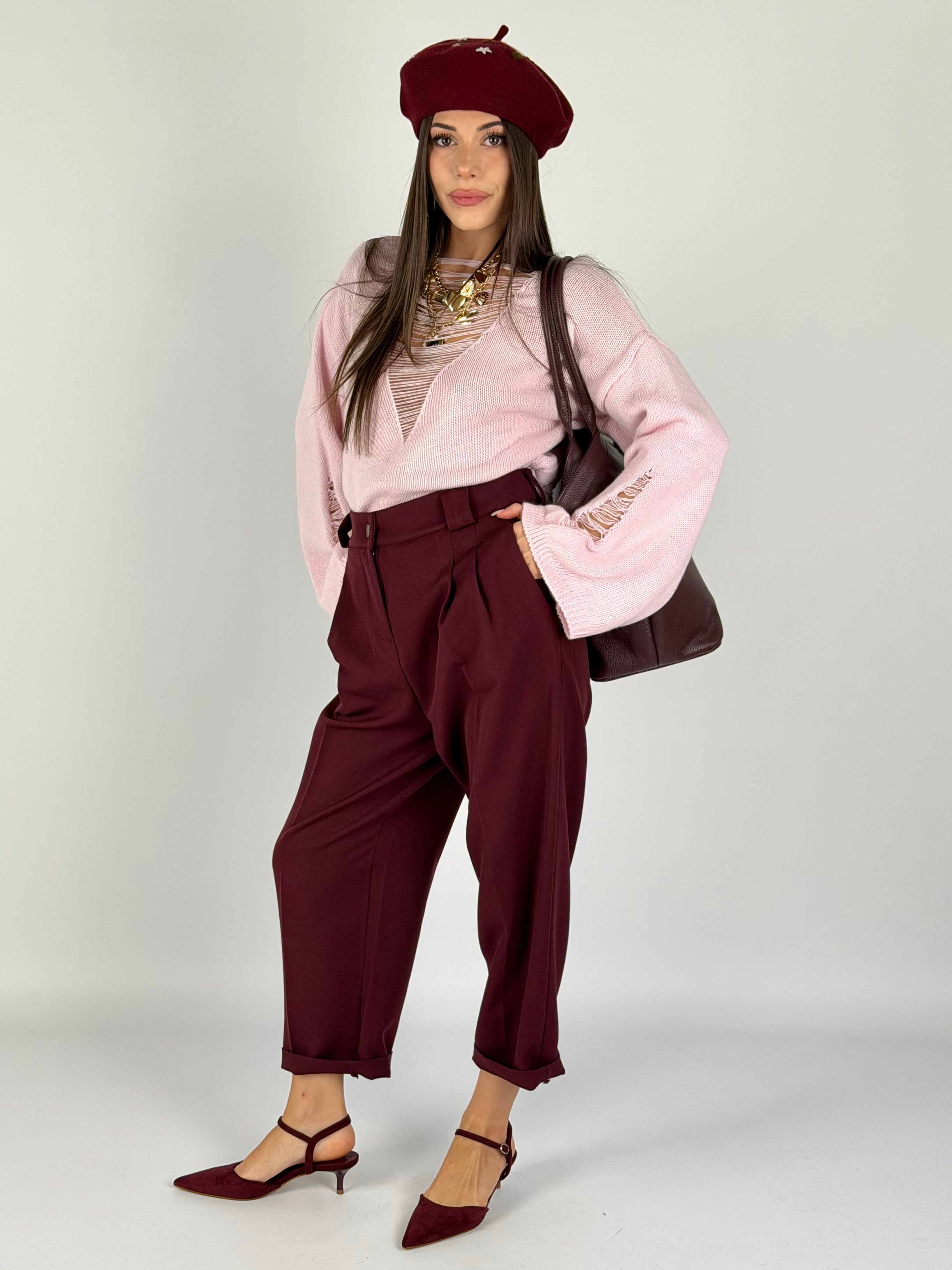 Pantalone Amanda bordeaux