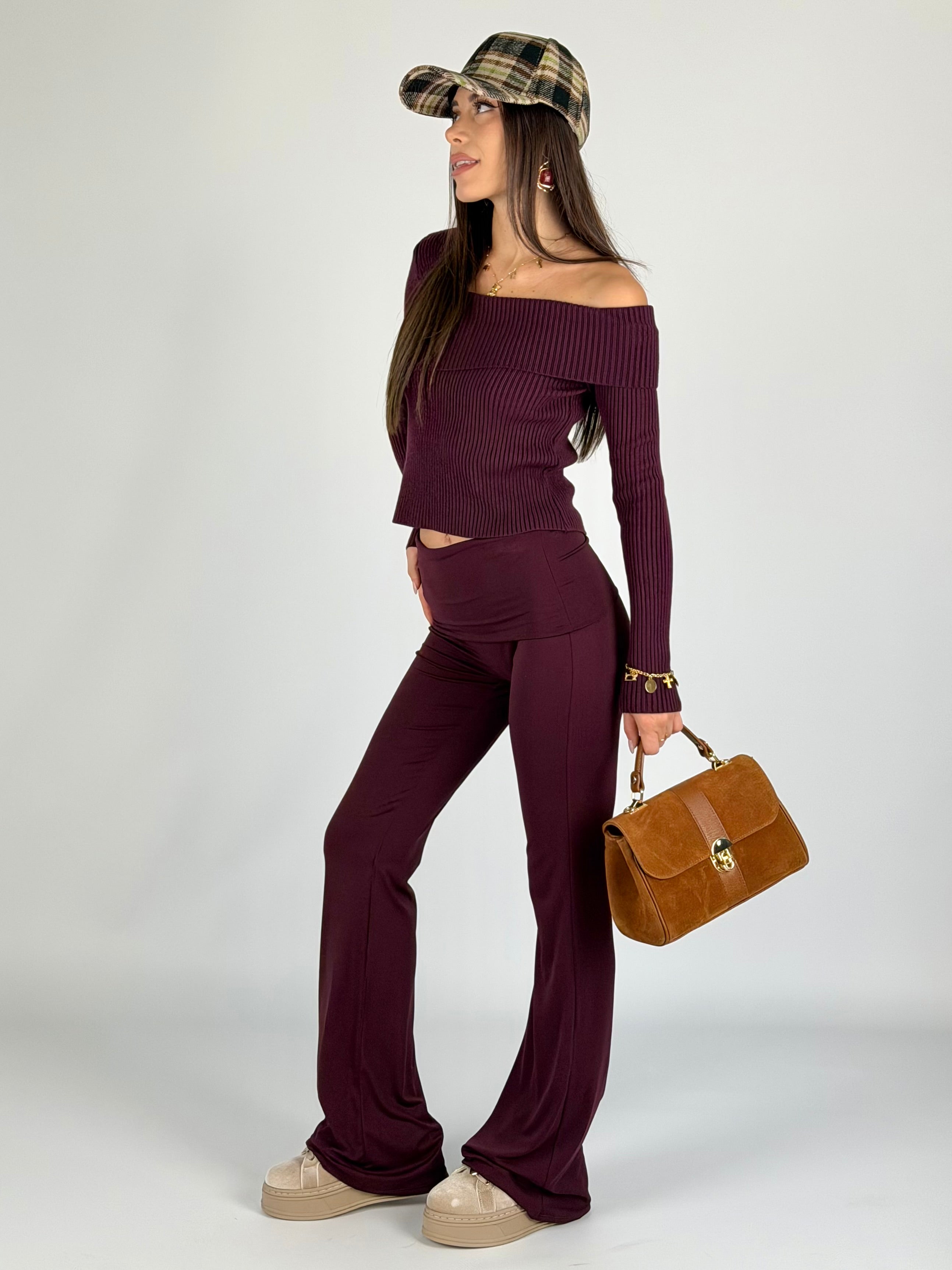 Pantalone Romance bordeaux