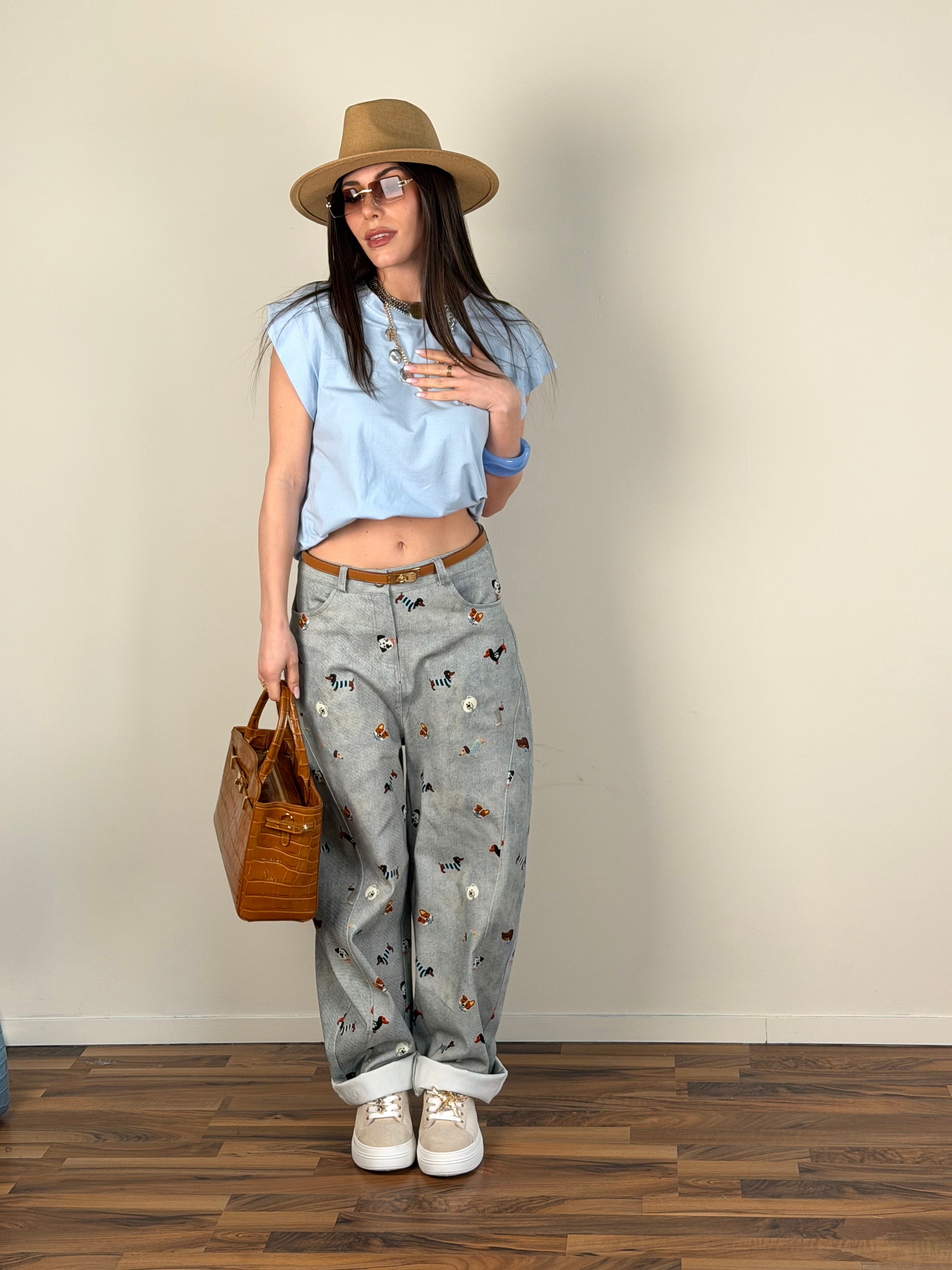 T-shirt Monica celeste
