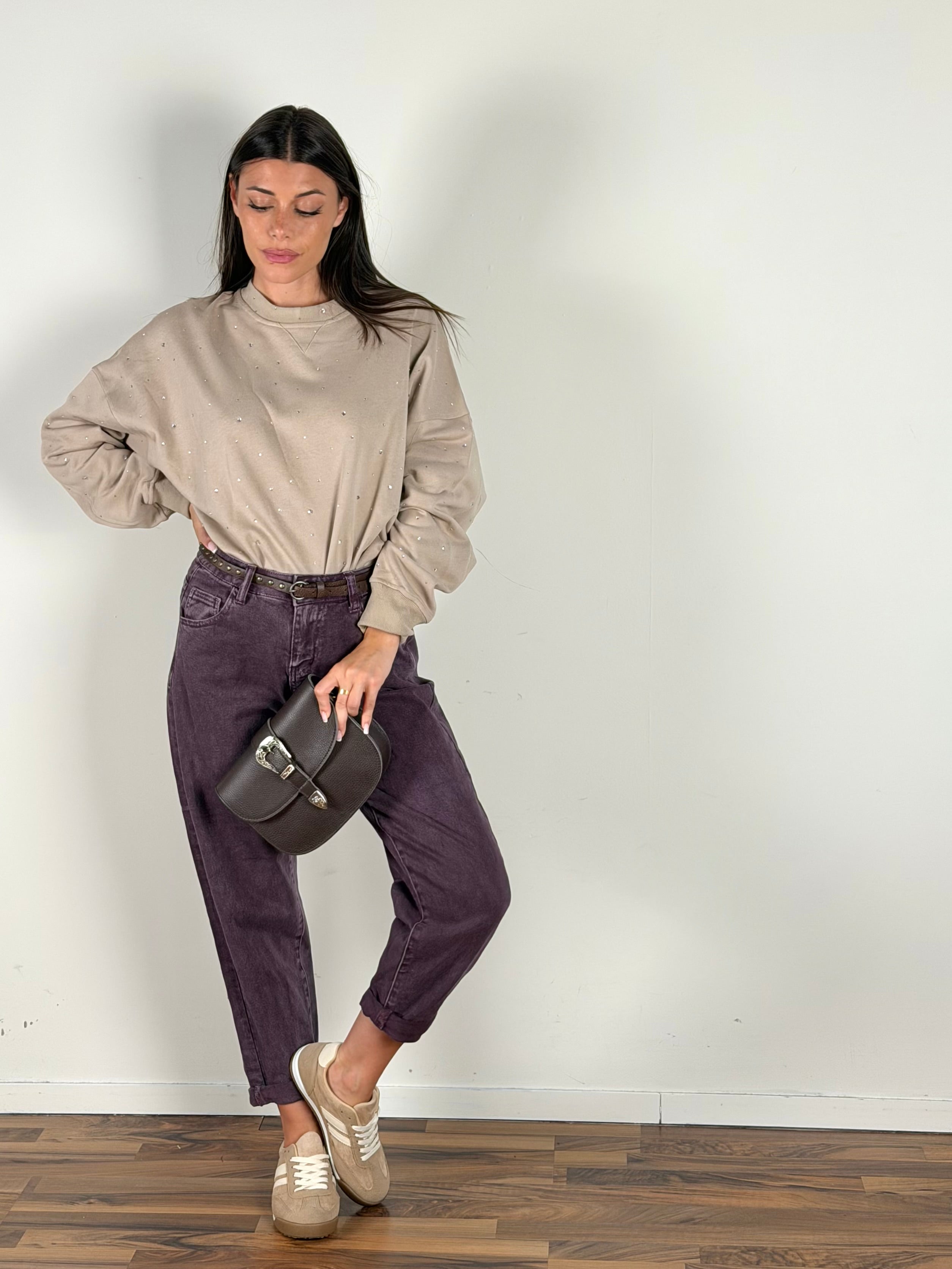 Felpa zirconi beige
