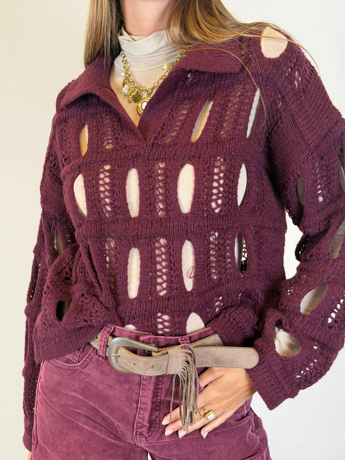 Maglia Polly bordeaux