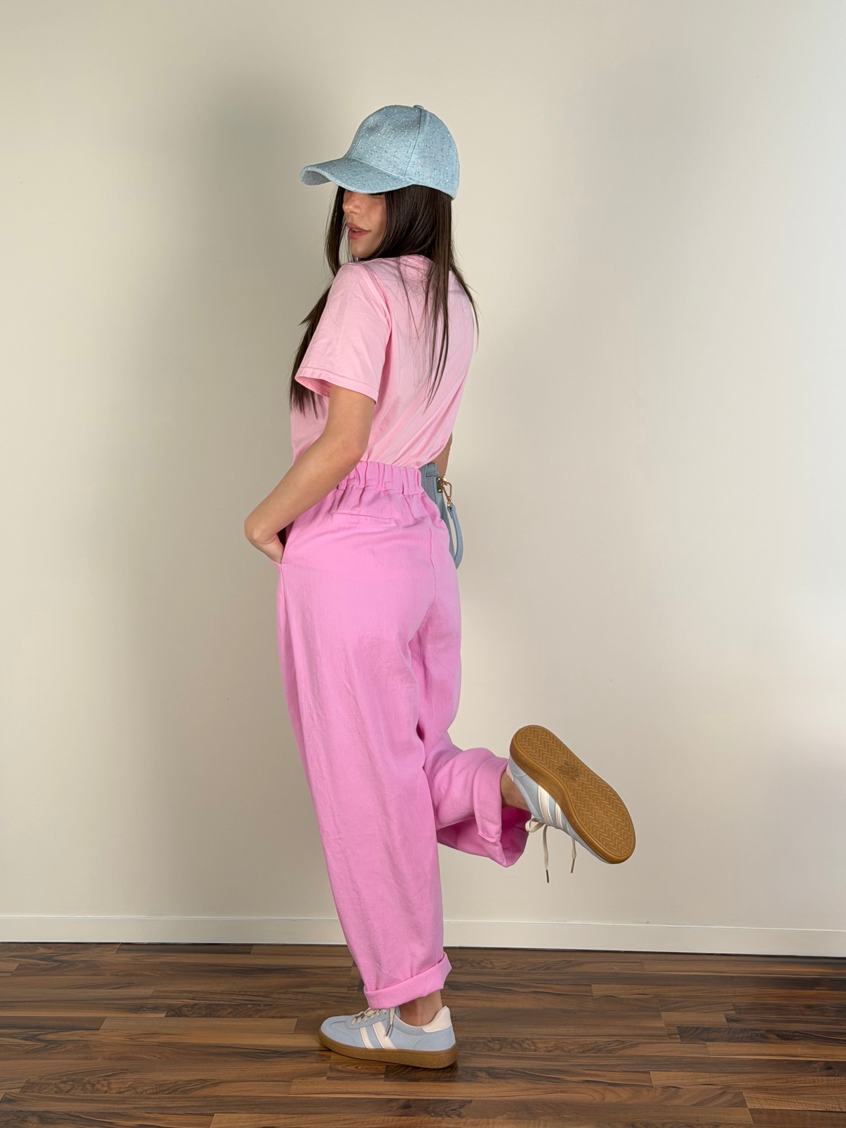 T-shirt monocolore rosa