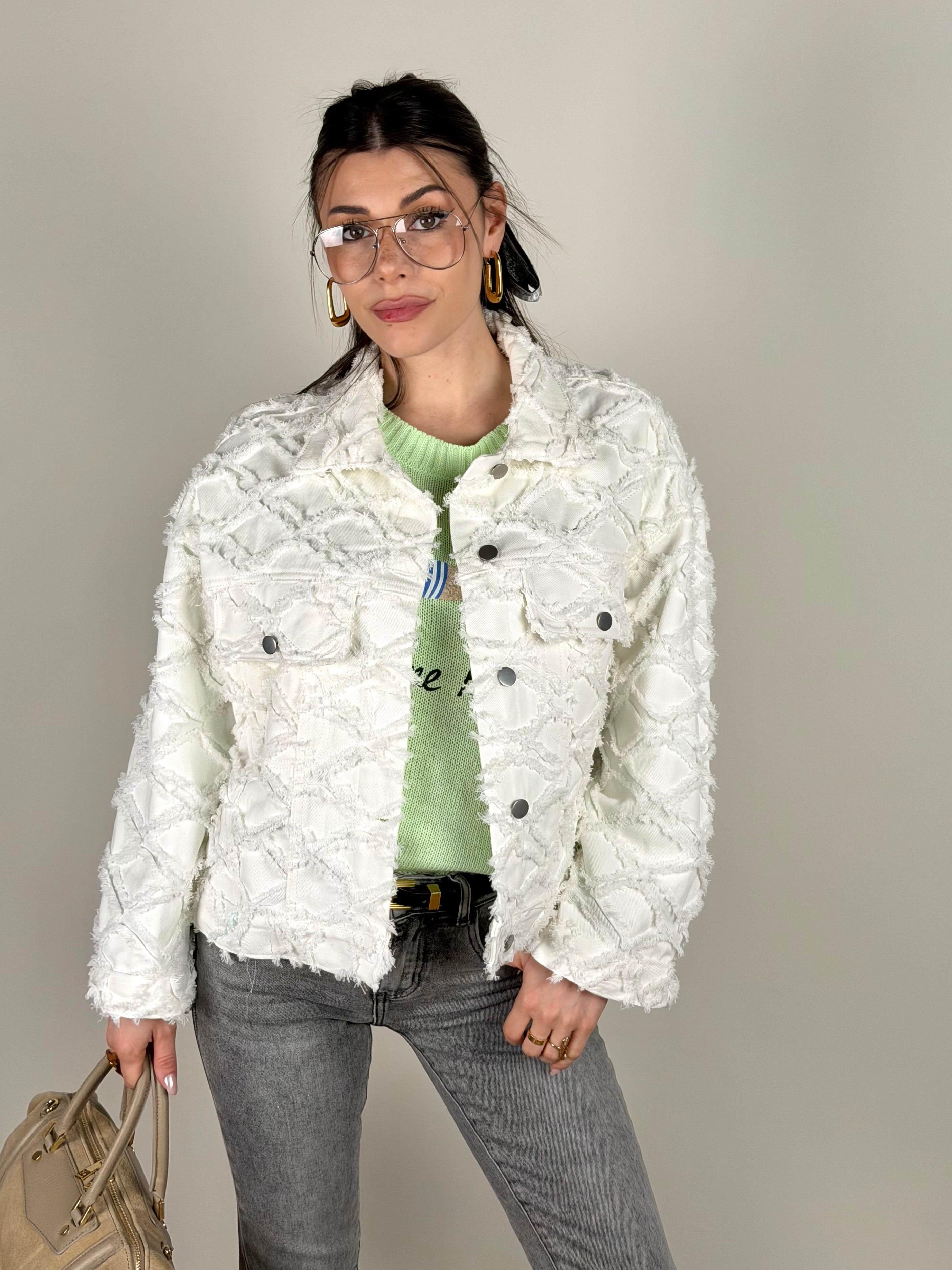 Giubbino rombi bianco