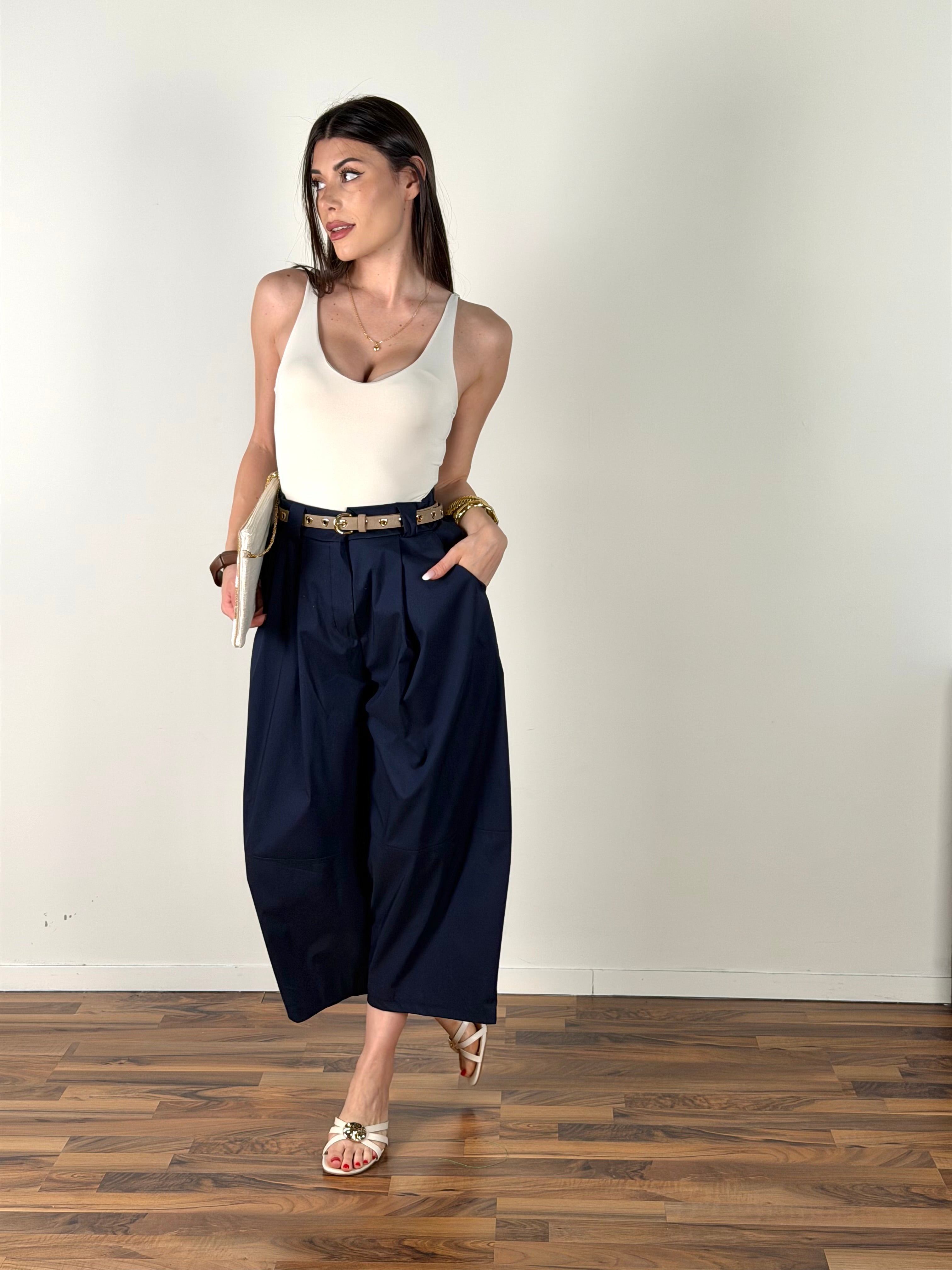 Pantalone Singapore blu