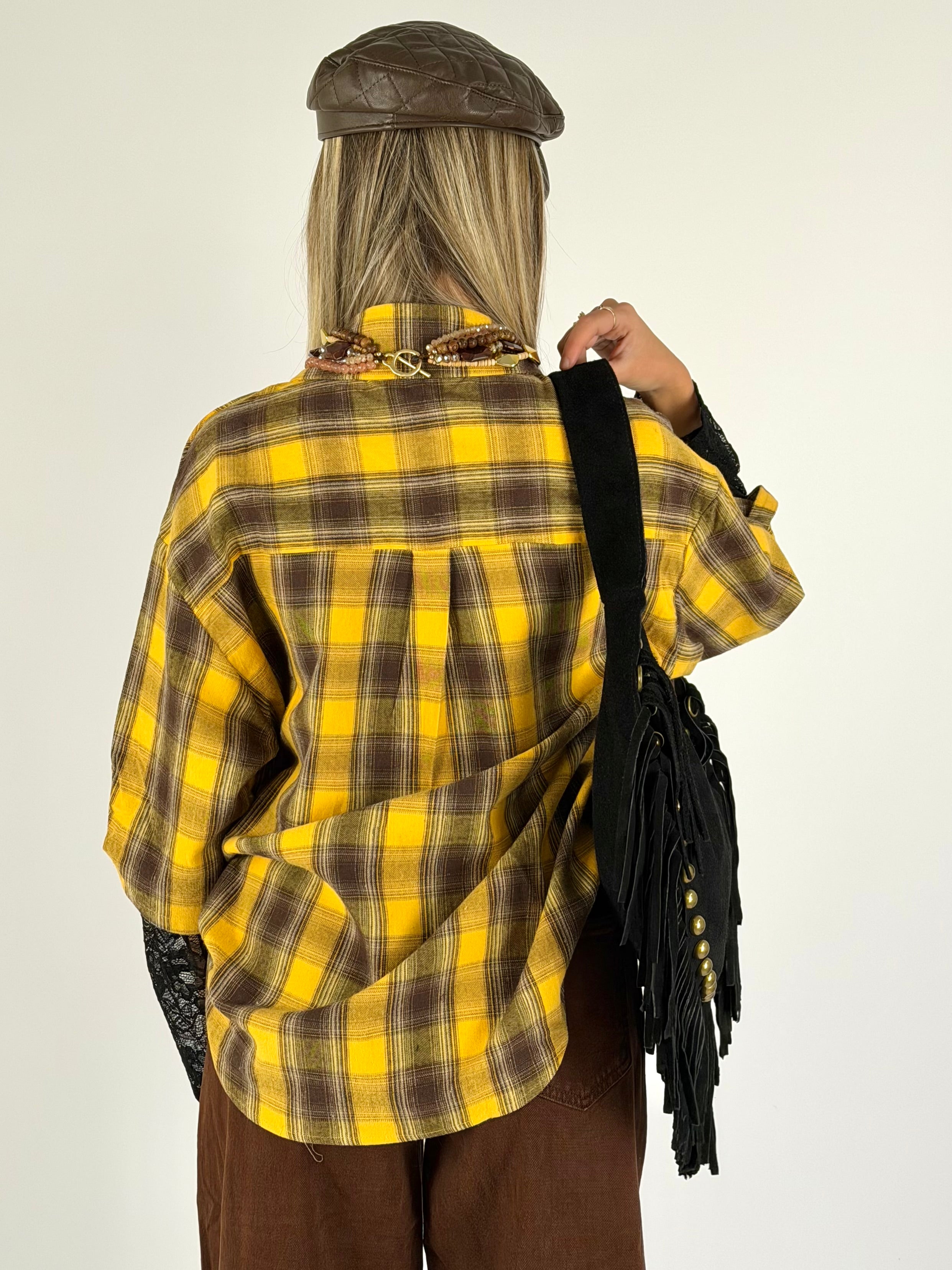 Camicia check Sally gialla