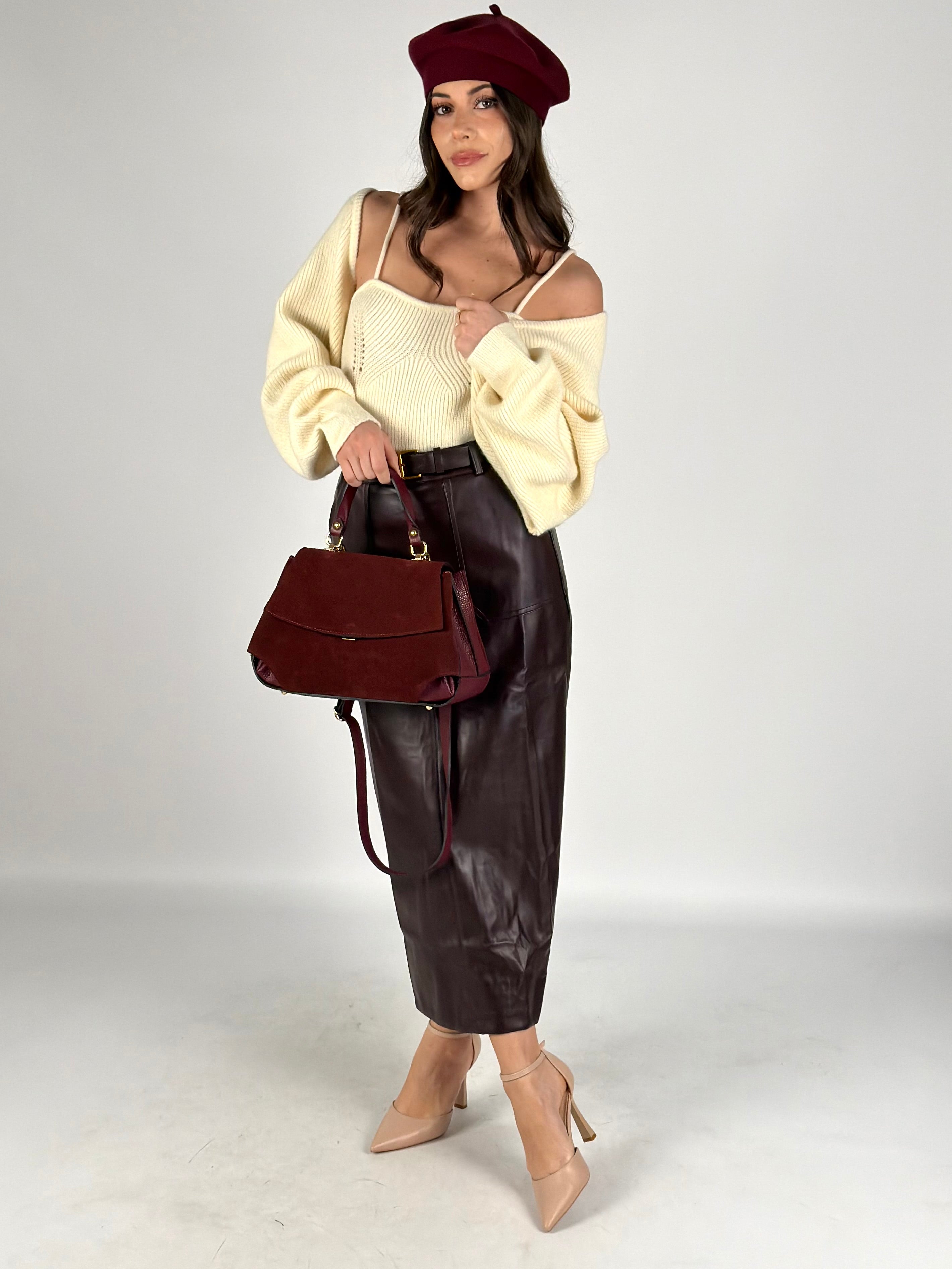 Gonna lunghette Selma bordeaux