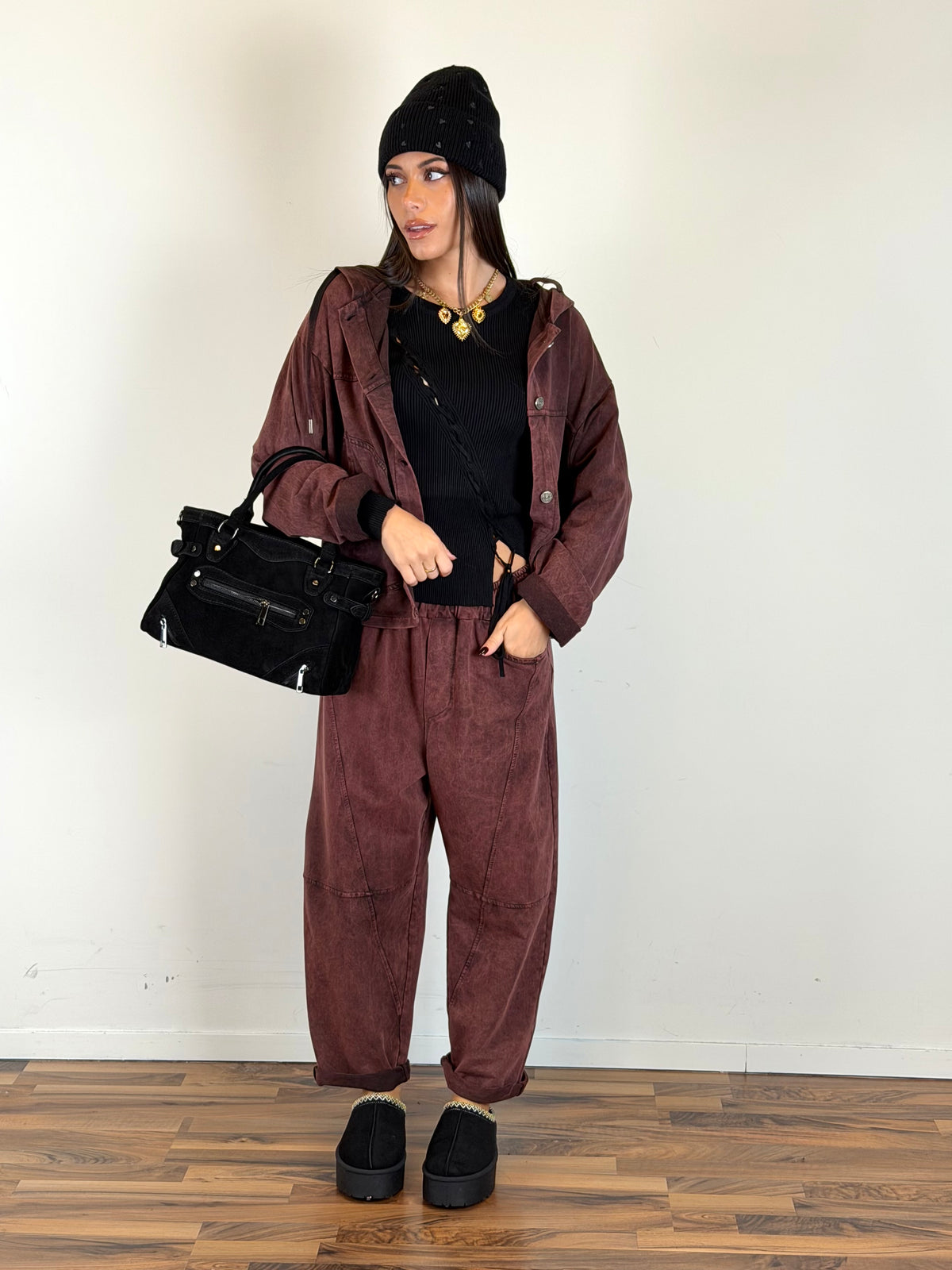 Felpa Wash bordeaux