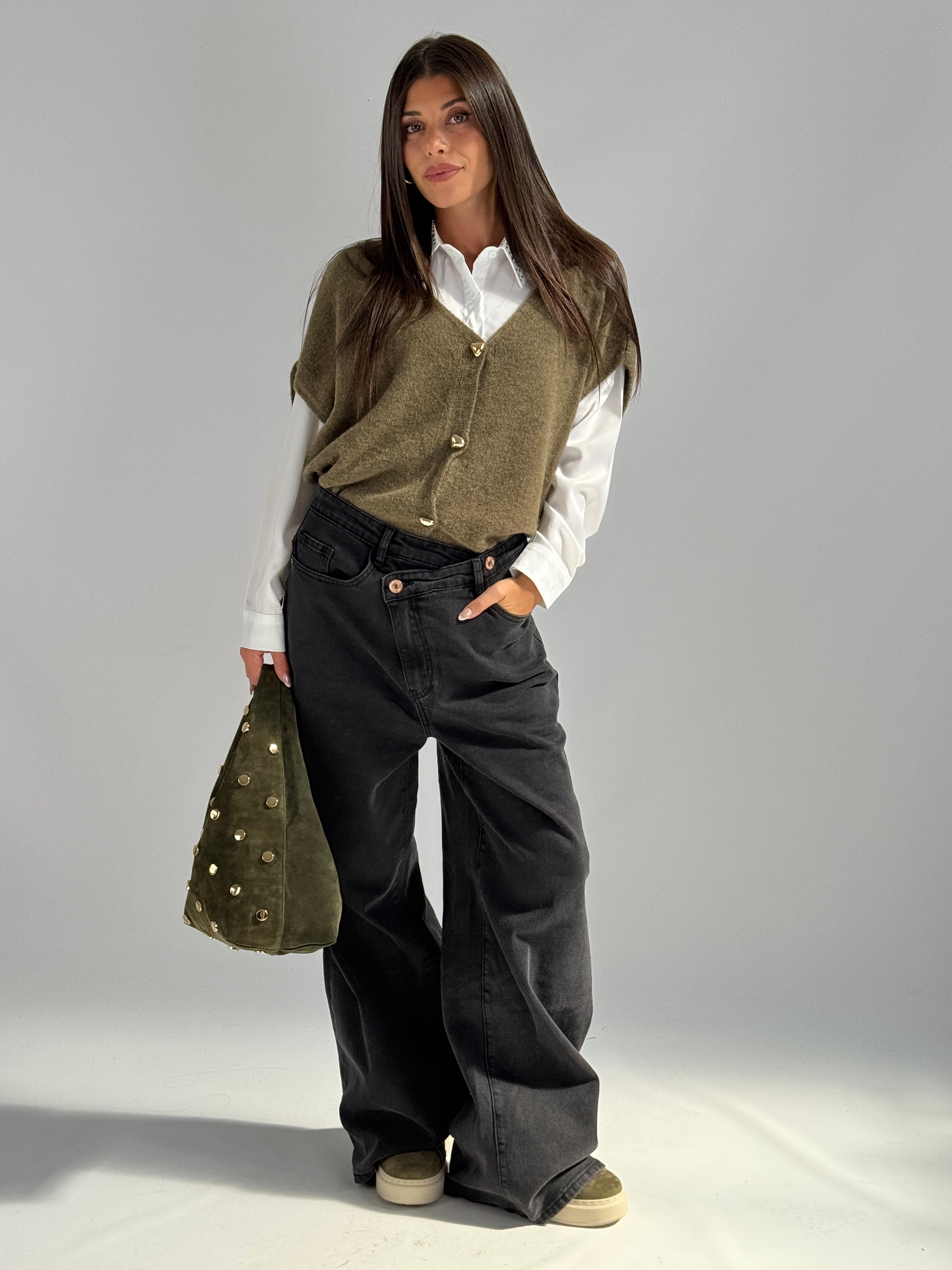 Cardigan gioiello verde