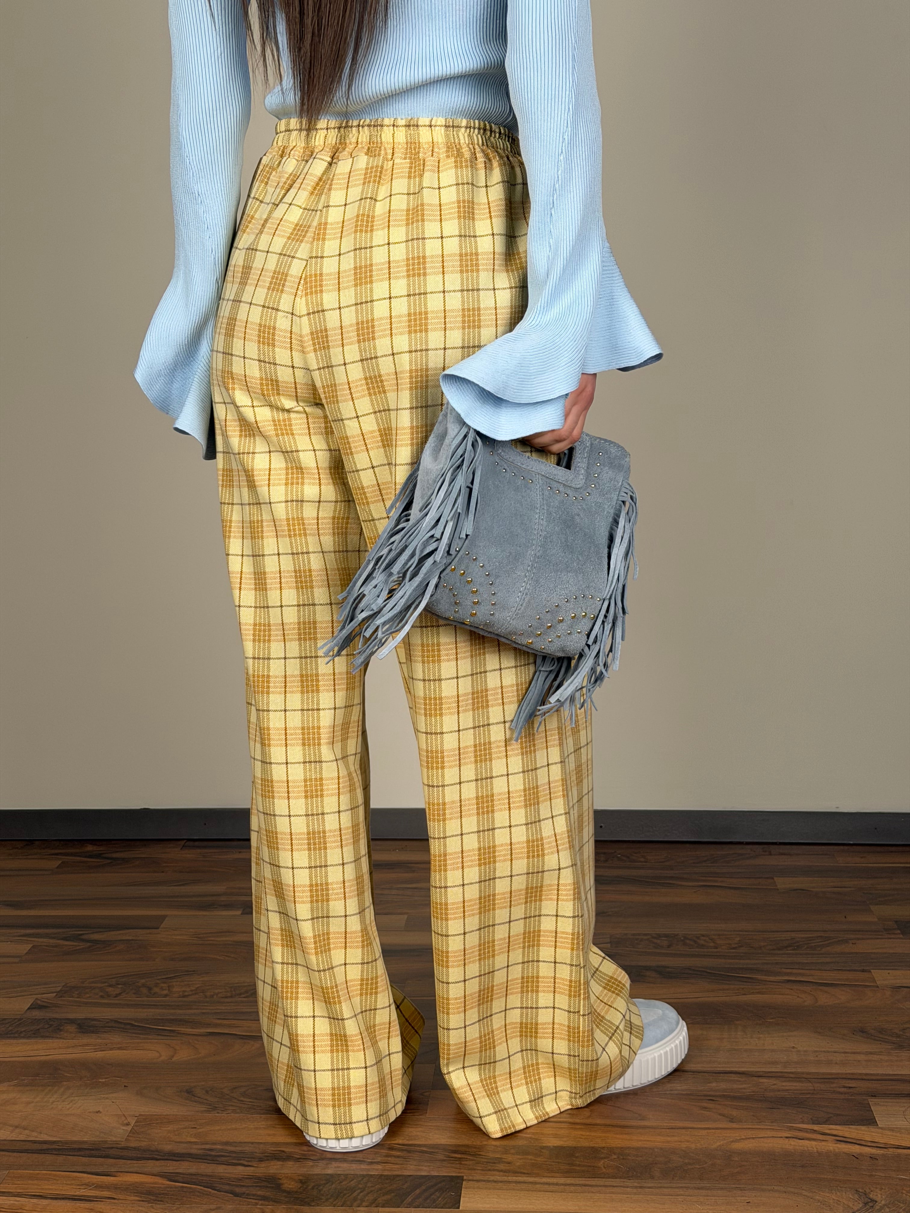 Pantalone check urban giallo