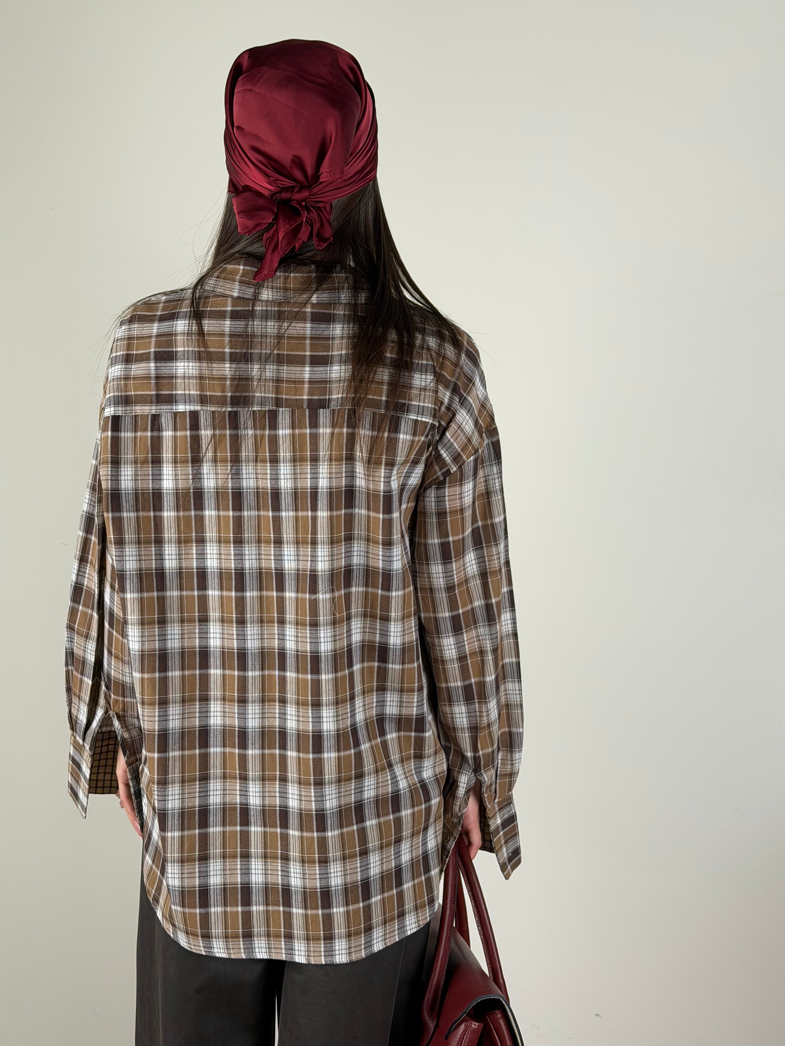 Camicia Check fango