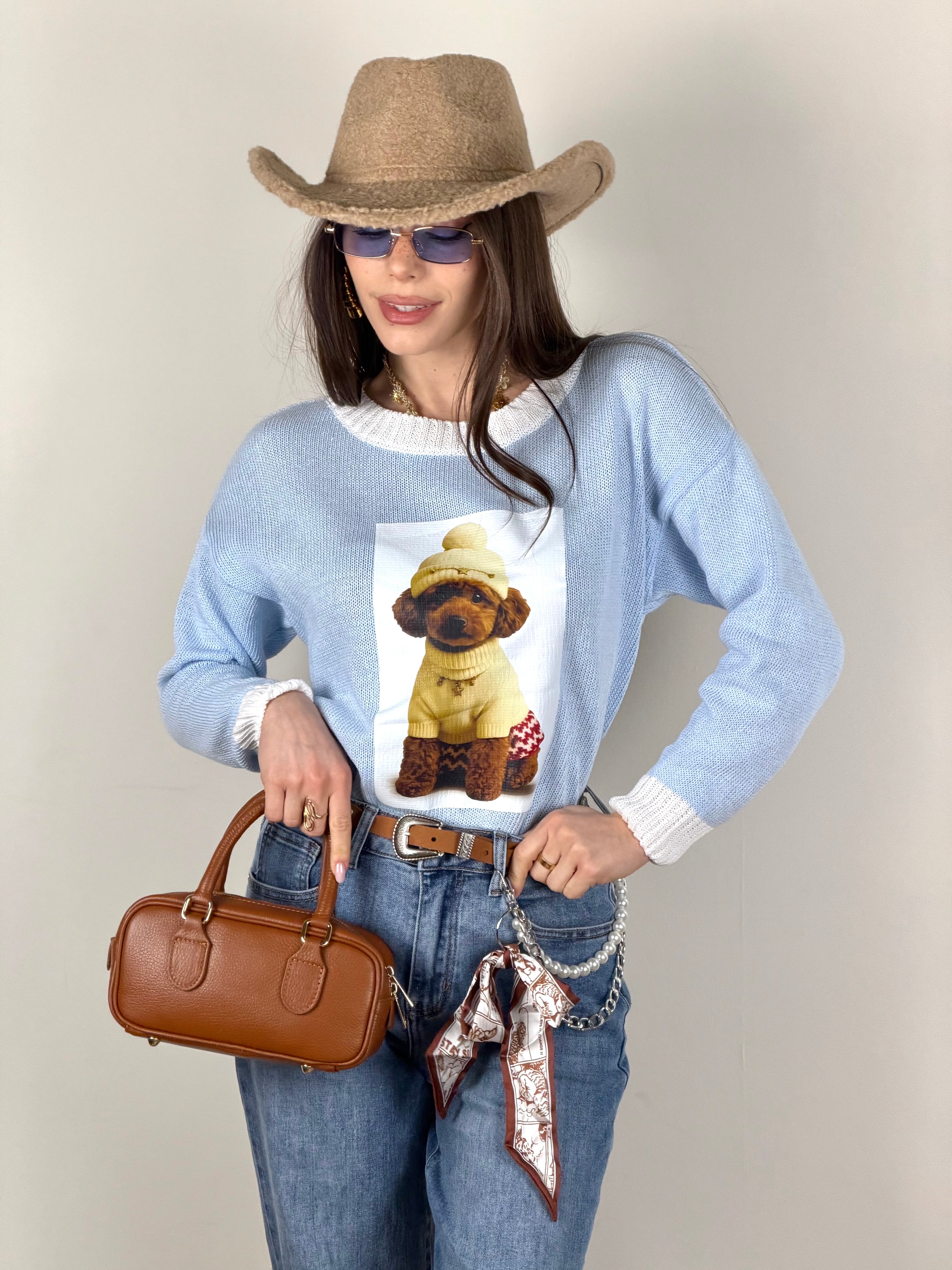 Maglia Barboncino celeste