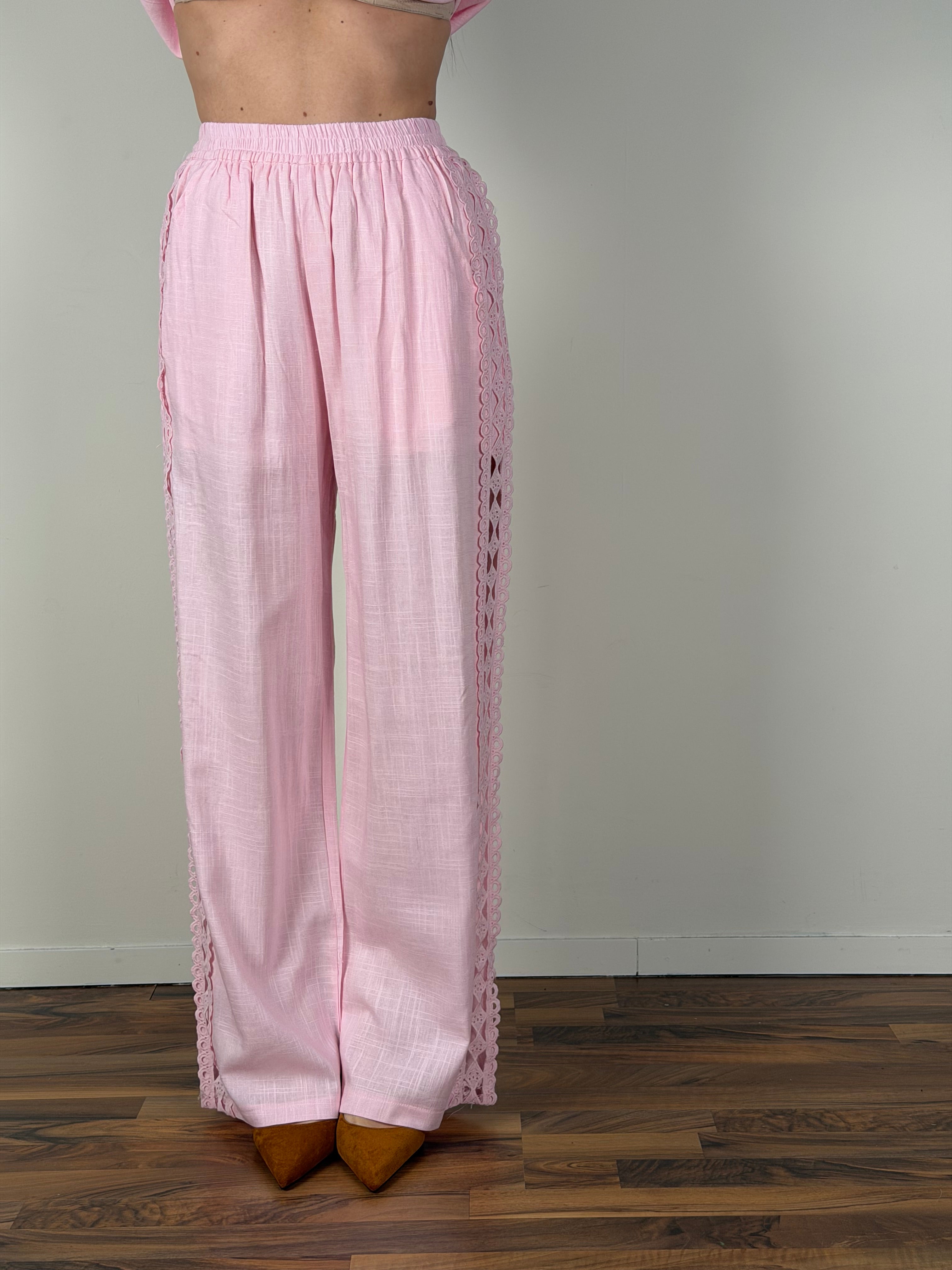 Completo lino Tenerife rosa