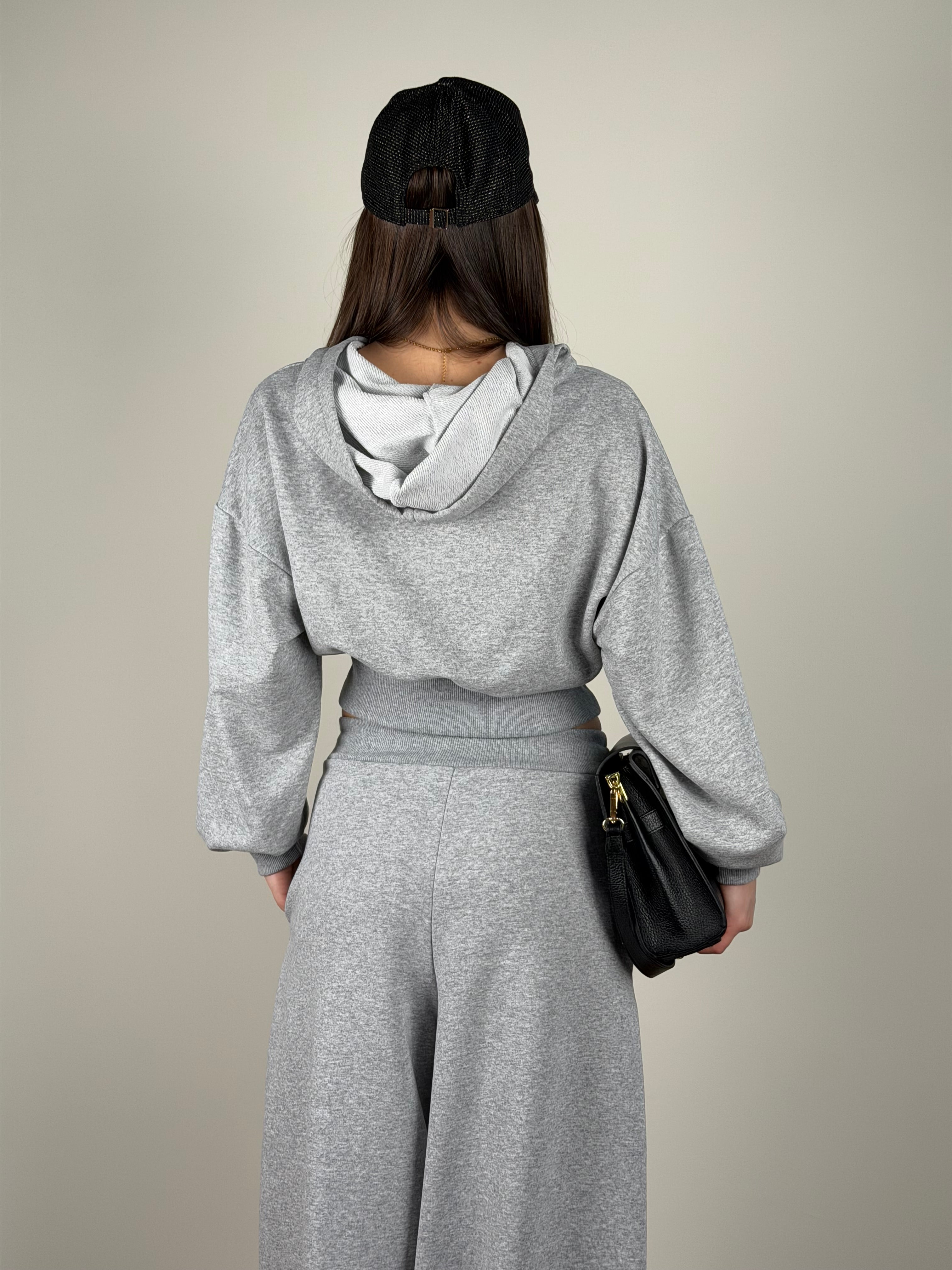 Felpa tuta sportiva basic grigia