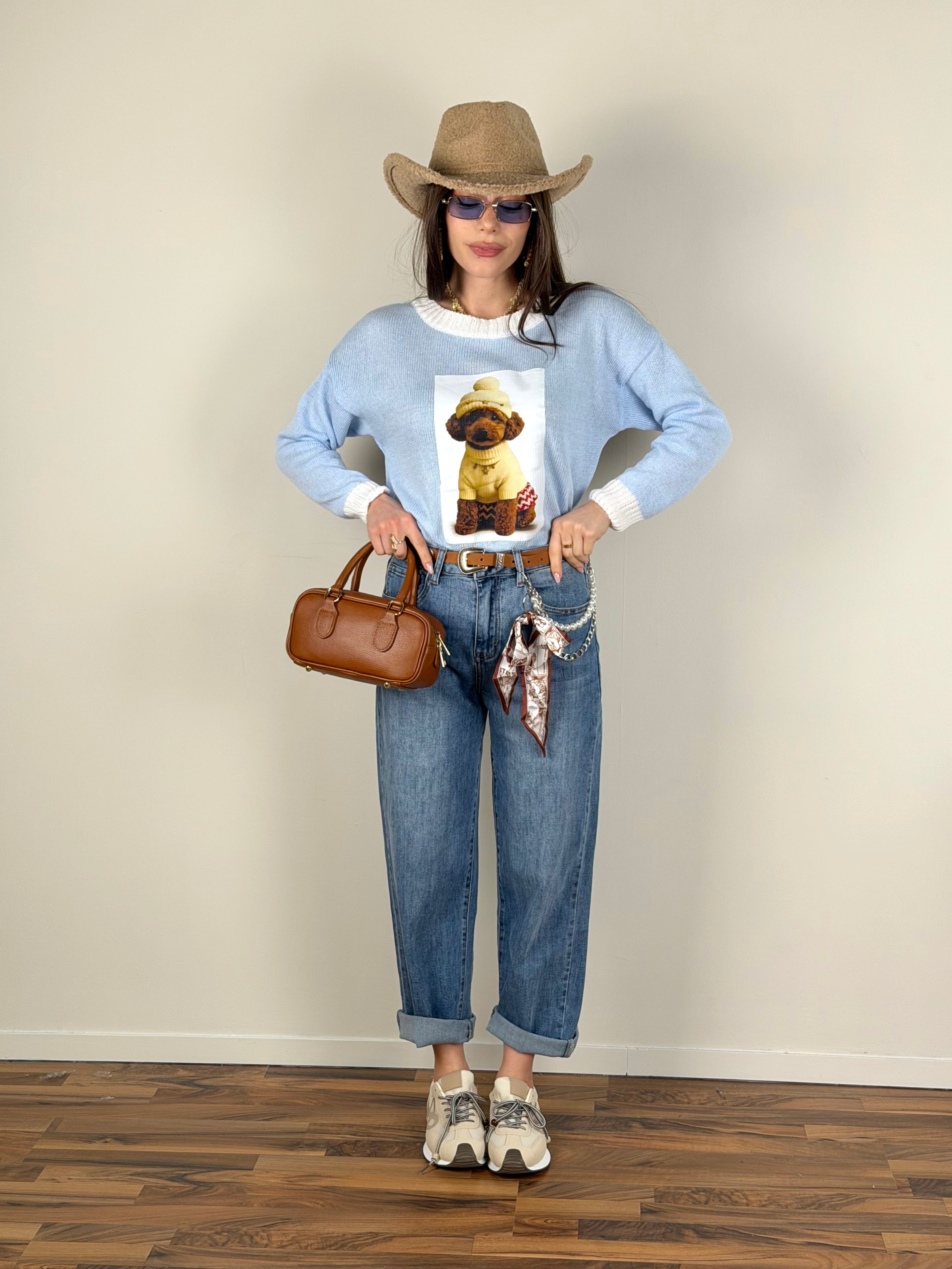 Maglia Barboncino celeste