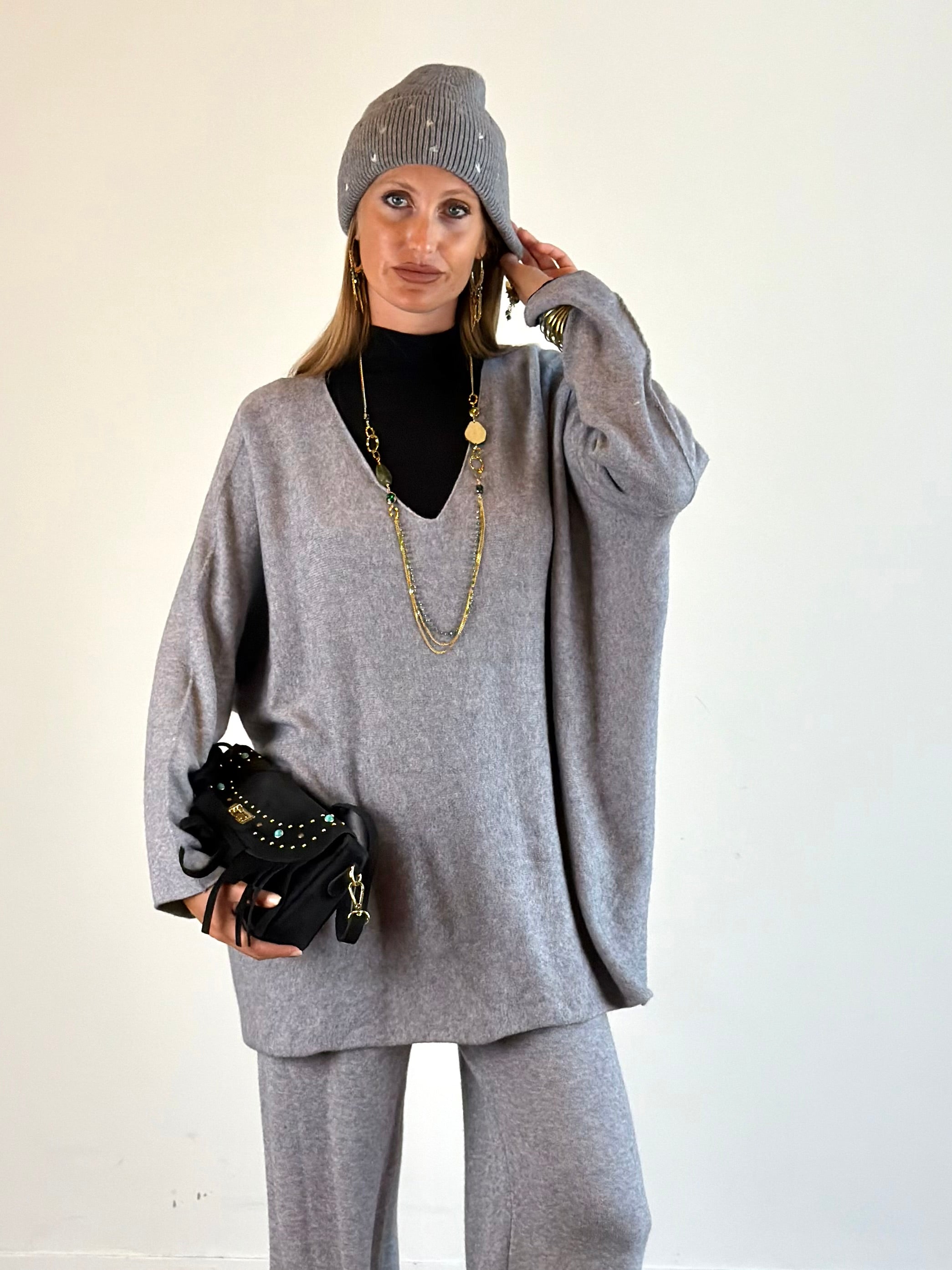Maglia Sheila over grigio