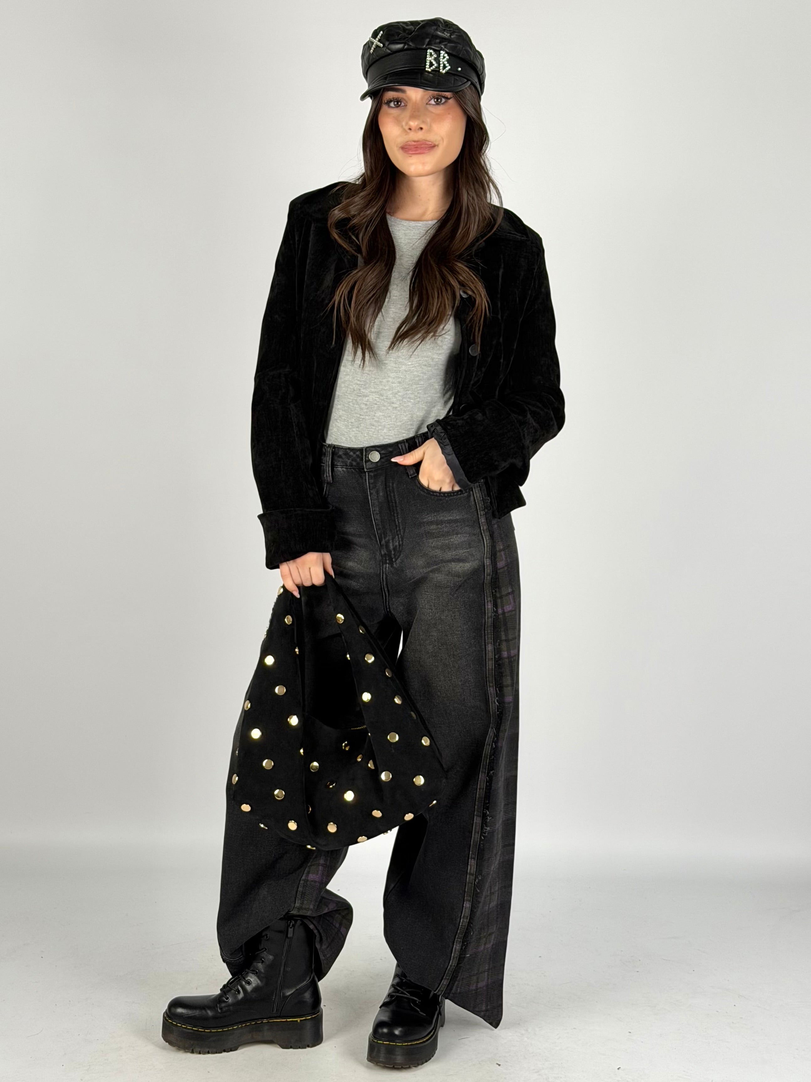 Camicia velluto nera