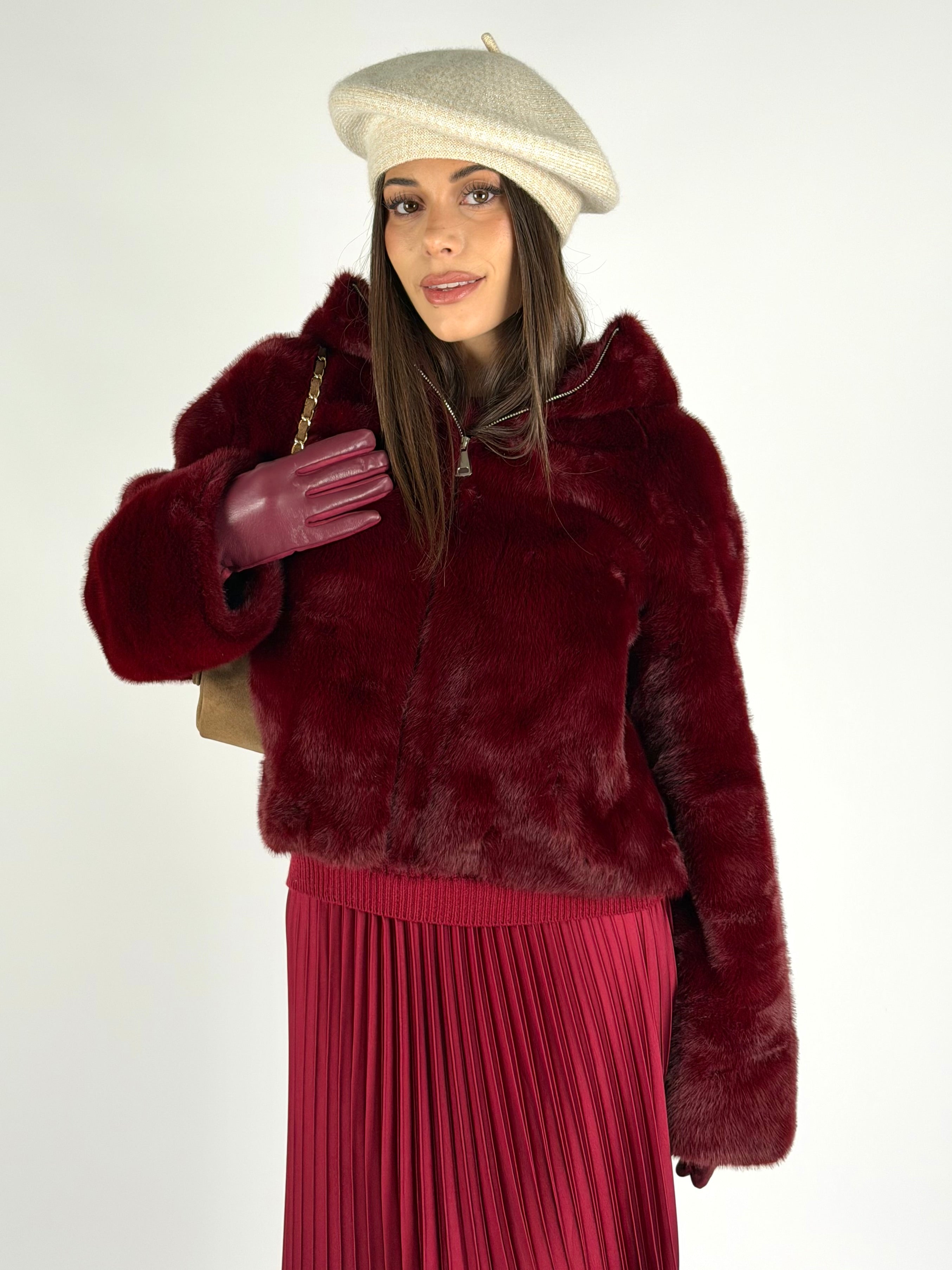 Pelliccia Marisol bordeaux