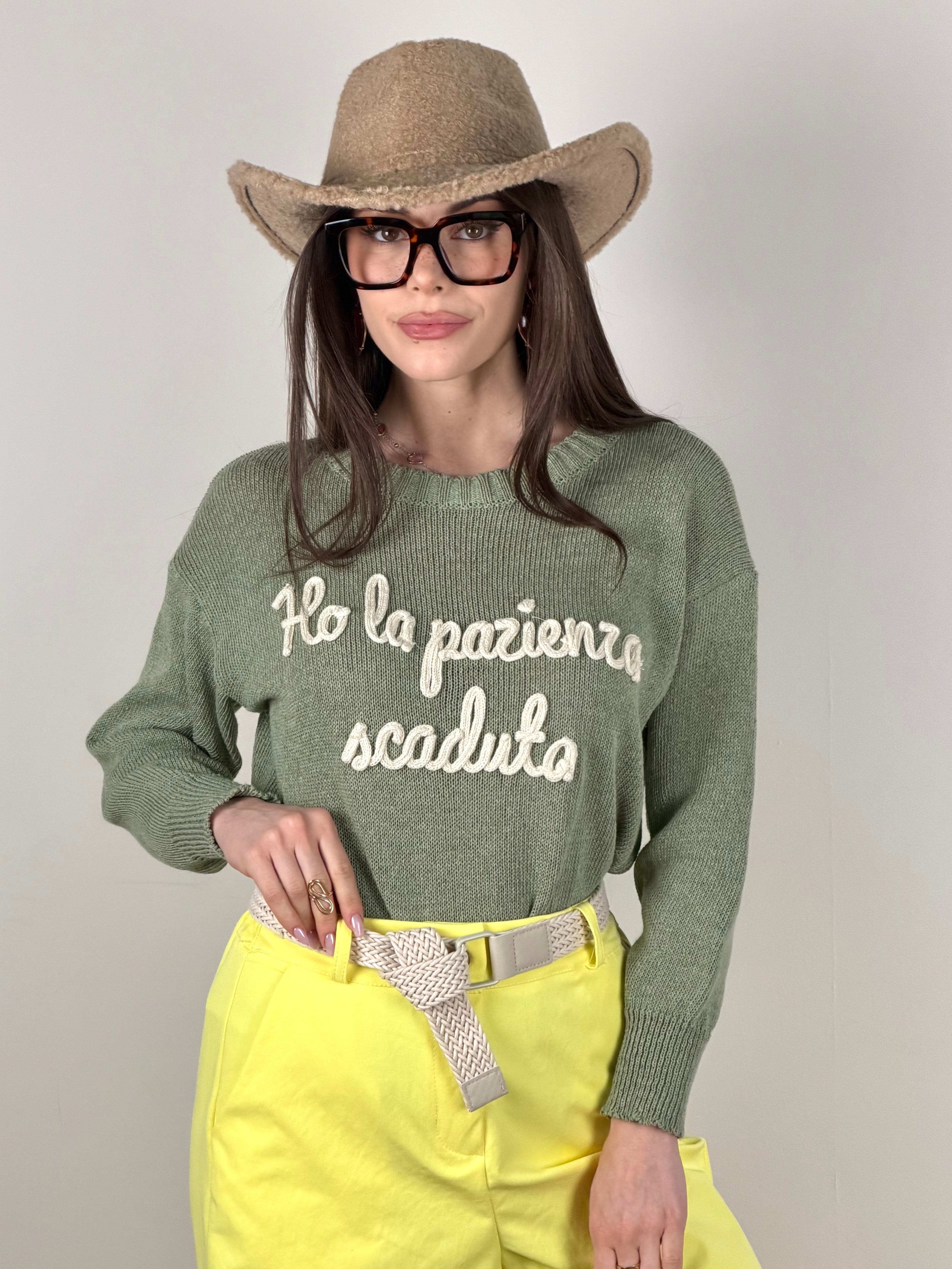 Maglia “ho la pazienza scaduta” verde