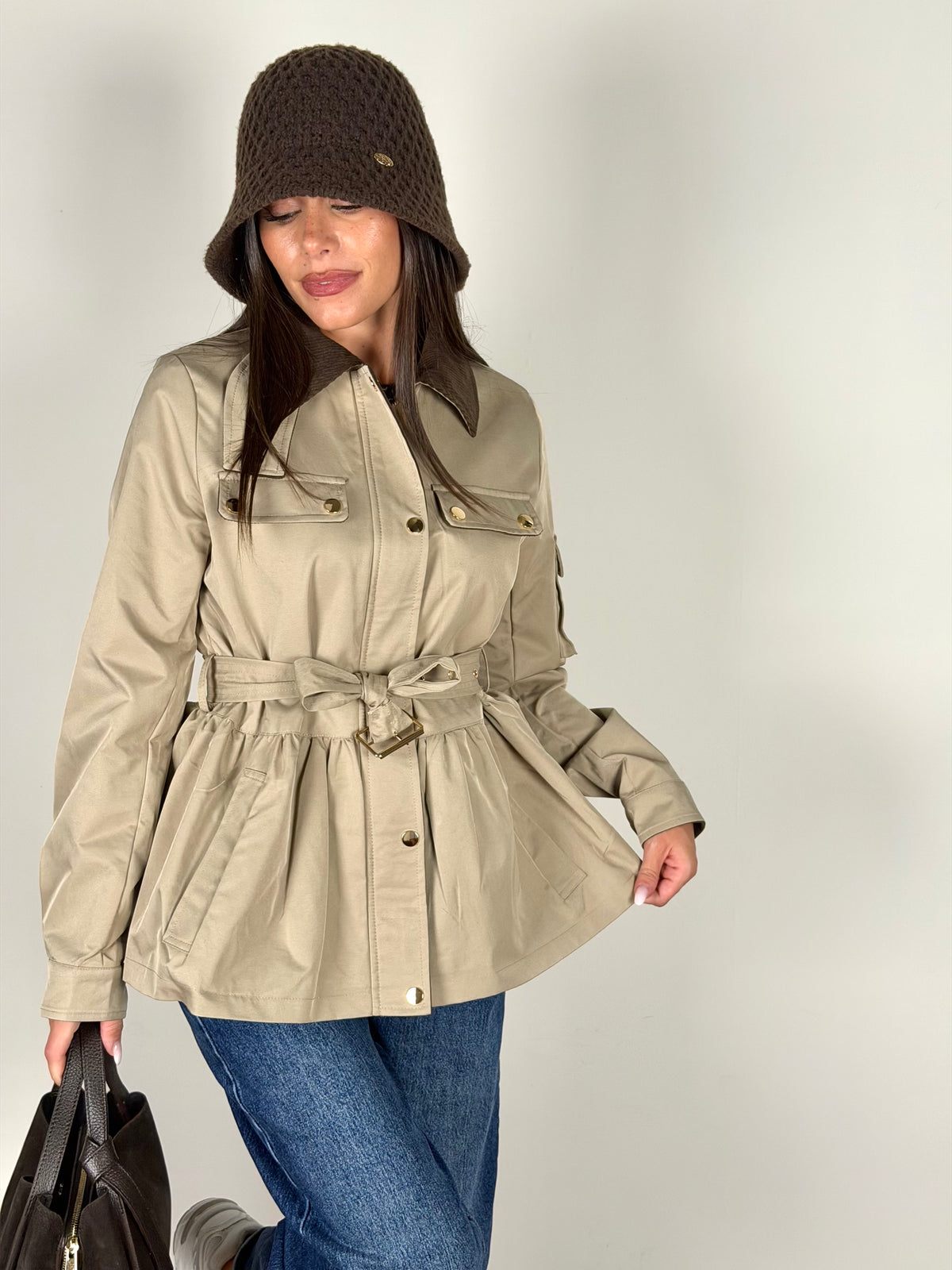 Trench colletto moro